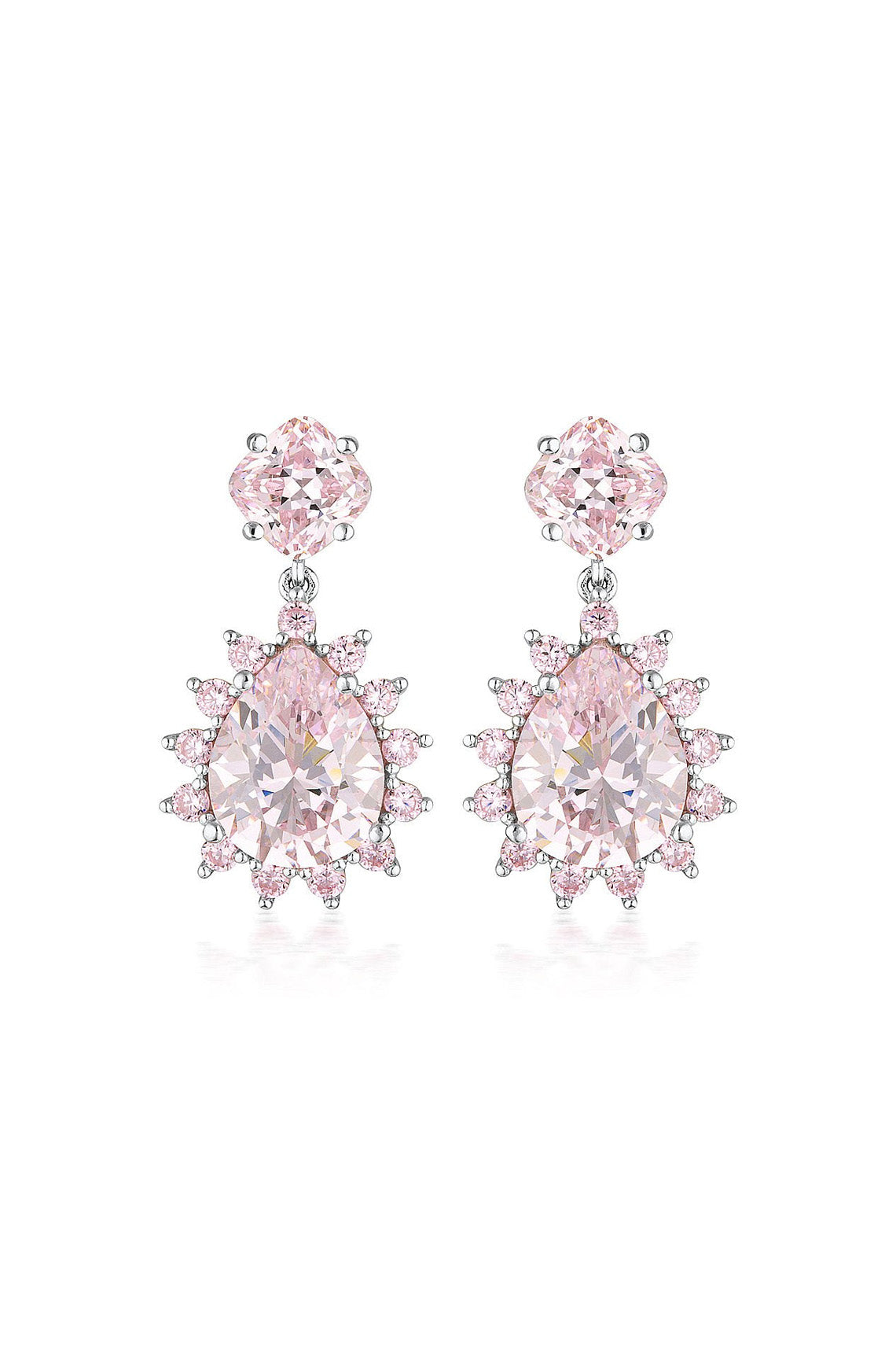 LUXE VELLUTO EARRINGS PINK / SILVER