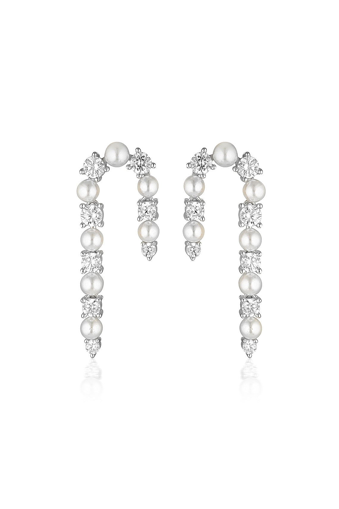NOEL NIGHTS CANDY CANE EARRINGS SILVER