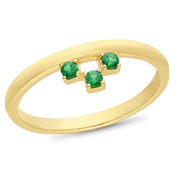 0.15ct Green-Tsavorite Ring in 9ct Yellow Gold