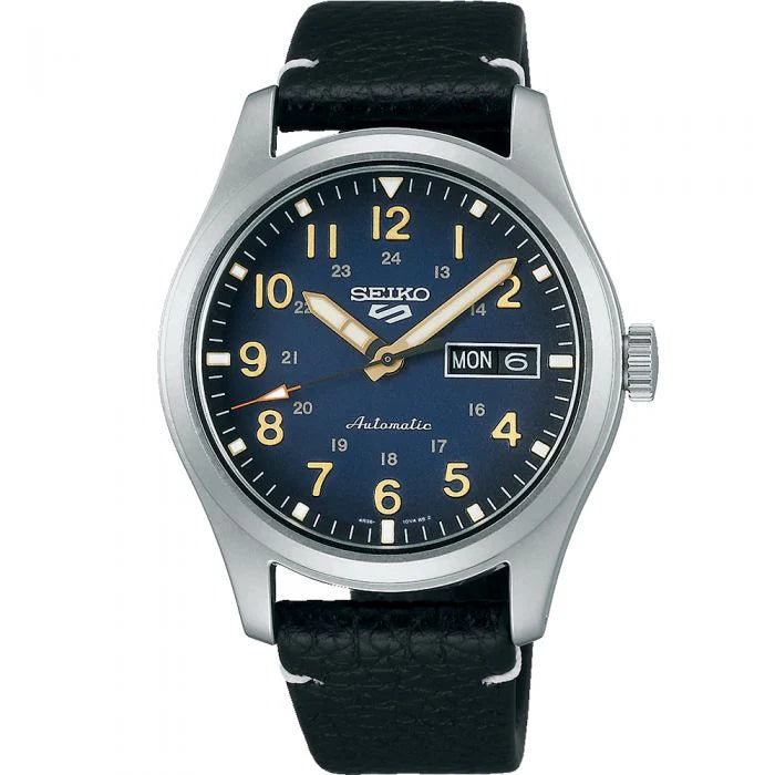 Seiko Mens automatic watch with leather strap