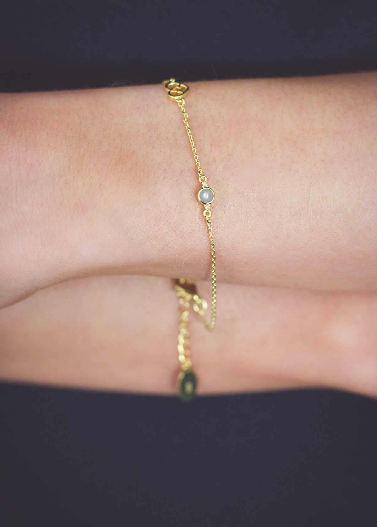 FRESHWATER PEARL AND DIAMOND JUNE BRACELET GOLD