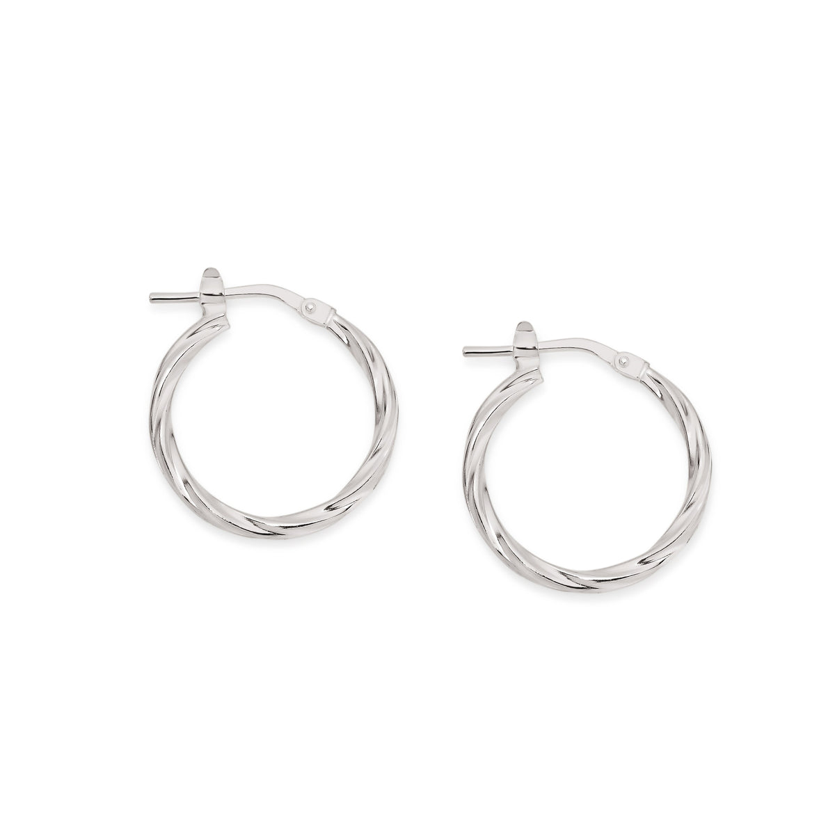 Silver twist hoops 15mm