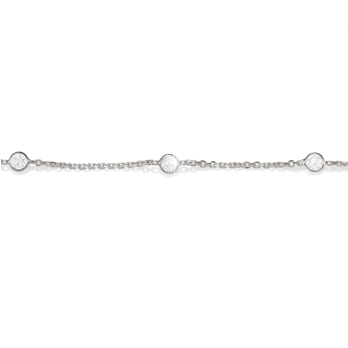 Silver stone set station bracelet