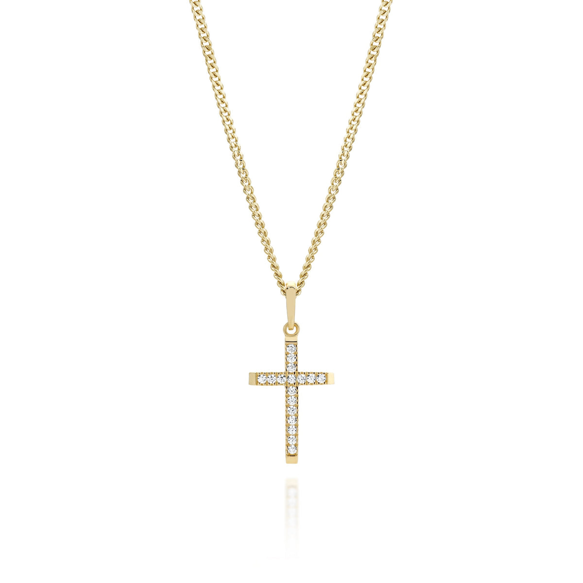 9ct gold stone set cross pendant