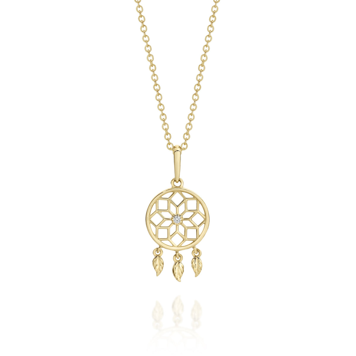 9ct gold dream catcher pendant