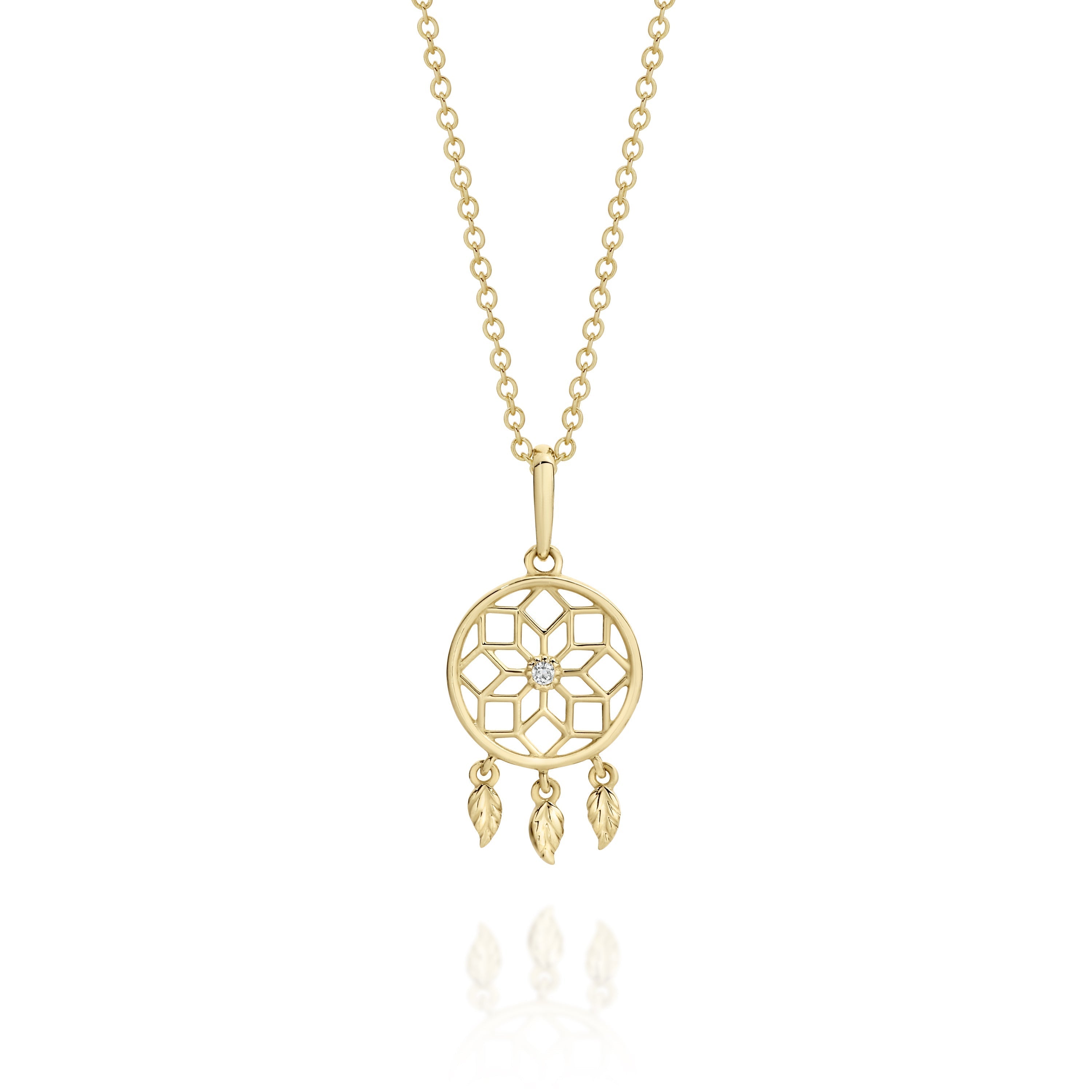 9ct gold dream catcher pendant