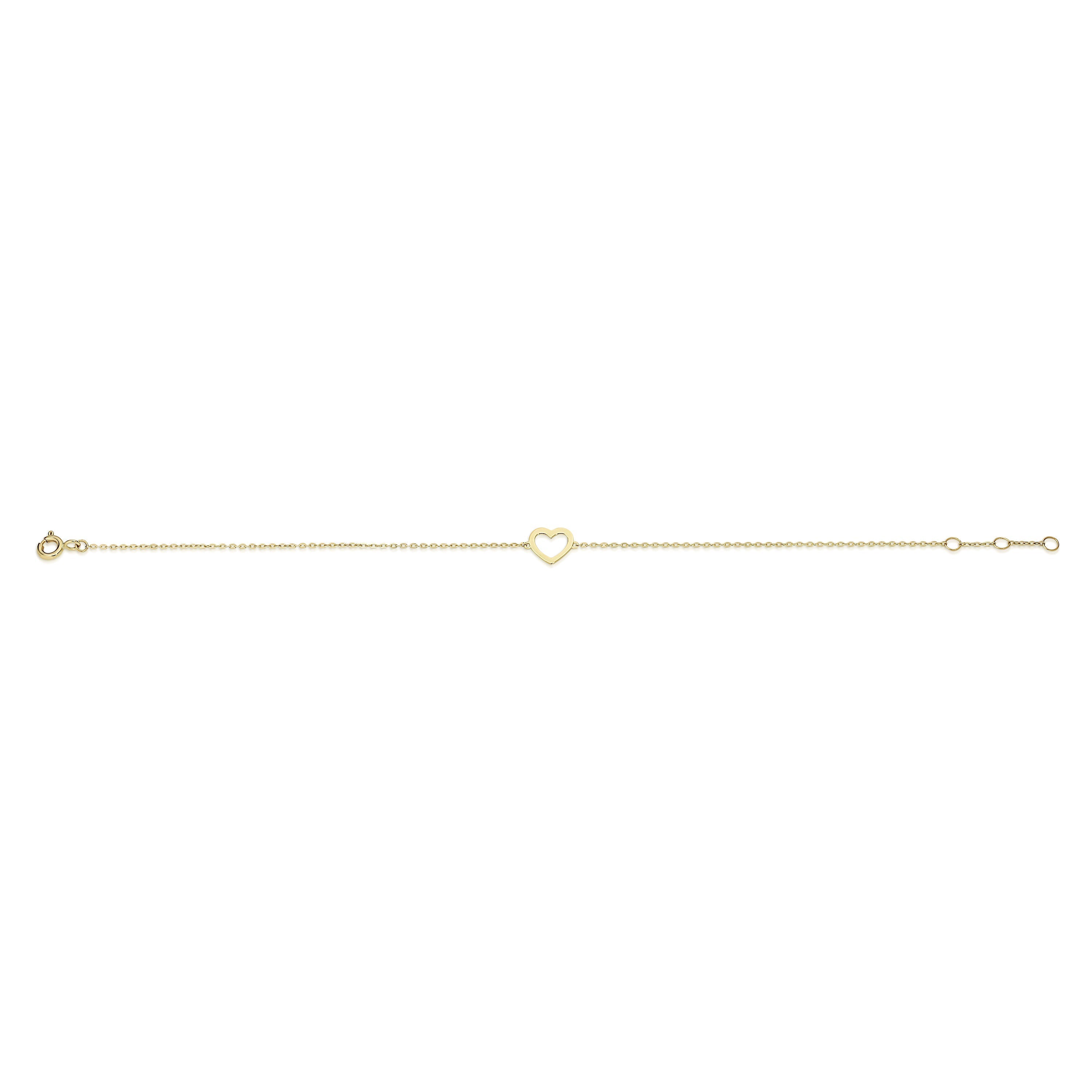 9ct gold heart bracelet
