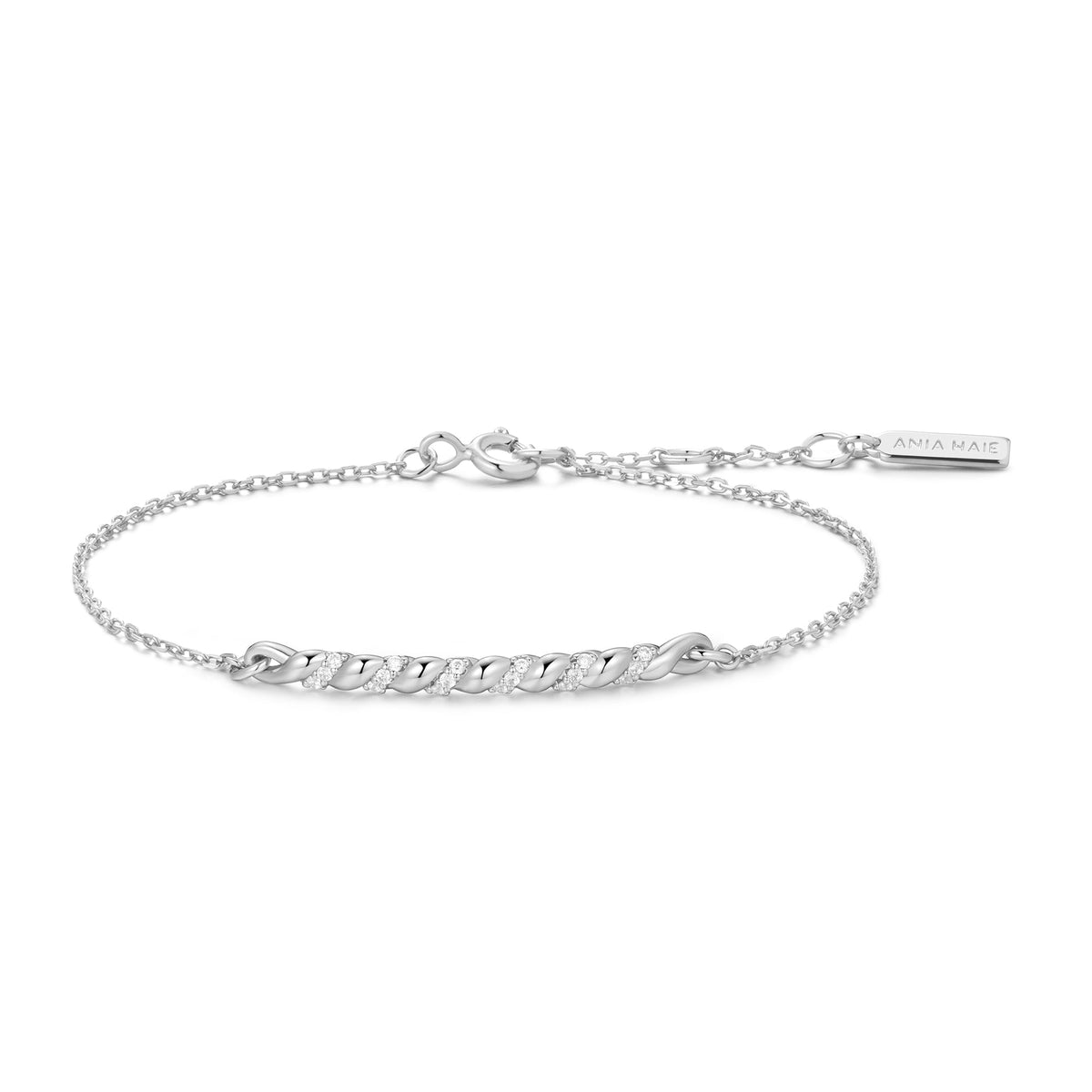Ania Haie Silver Twisted Bar Bracelet