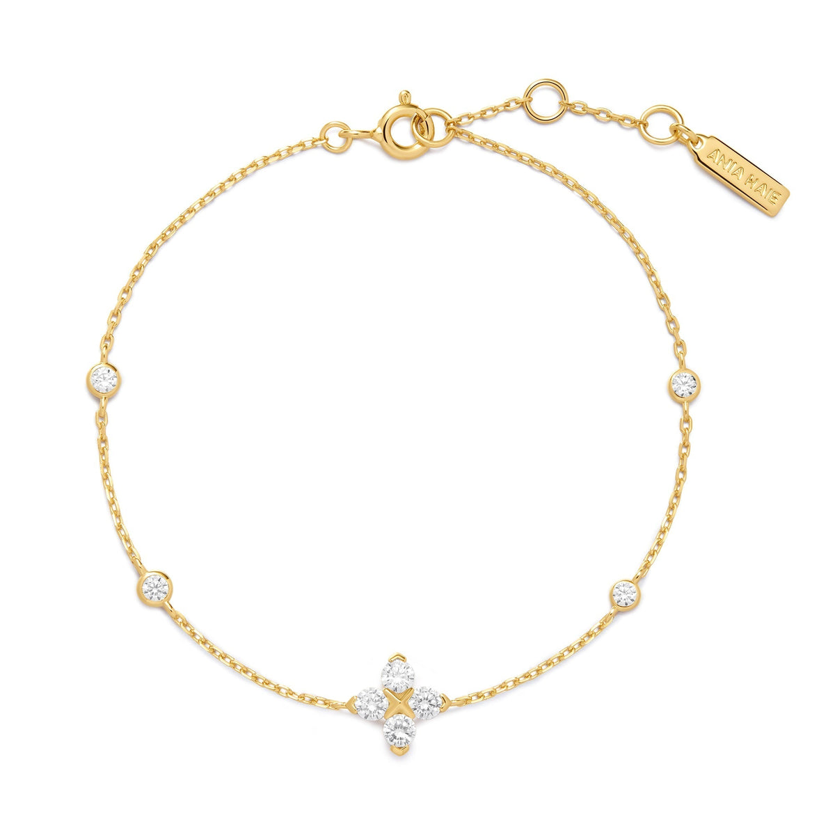 Ania Haie Gold Sparkling Lucky Clover Bracelet
