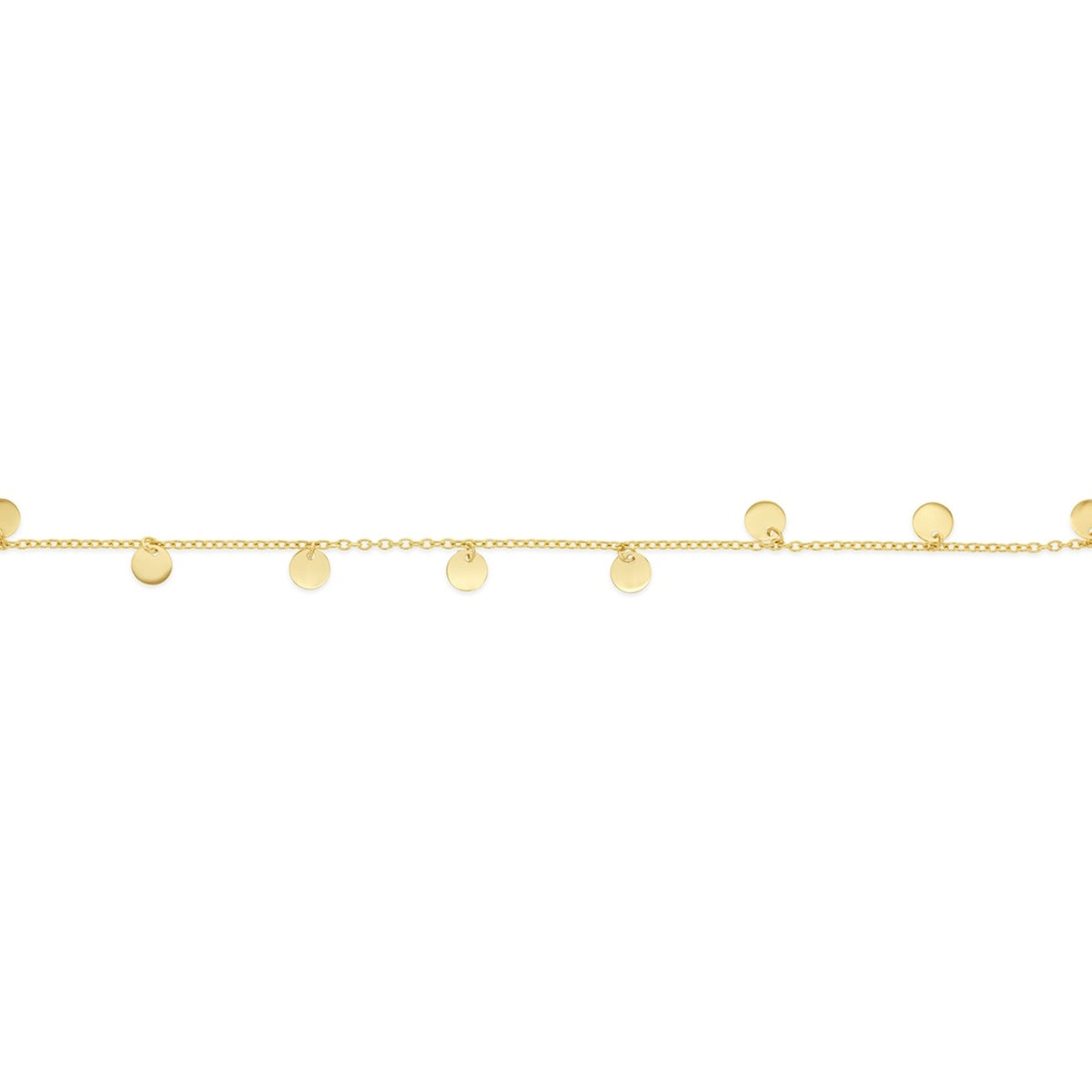 9ct Yellow Gold Small Hanging Disc Bracelet