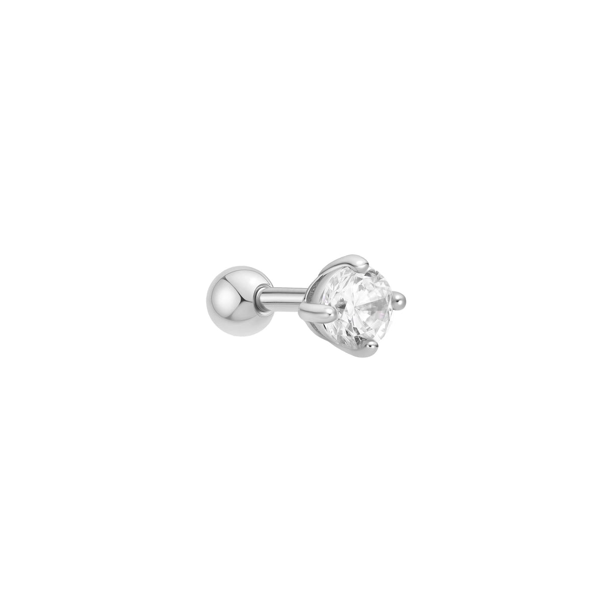 Ania Haie Silver Sparkle Round Barbell Single Earring