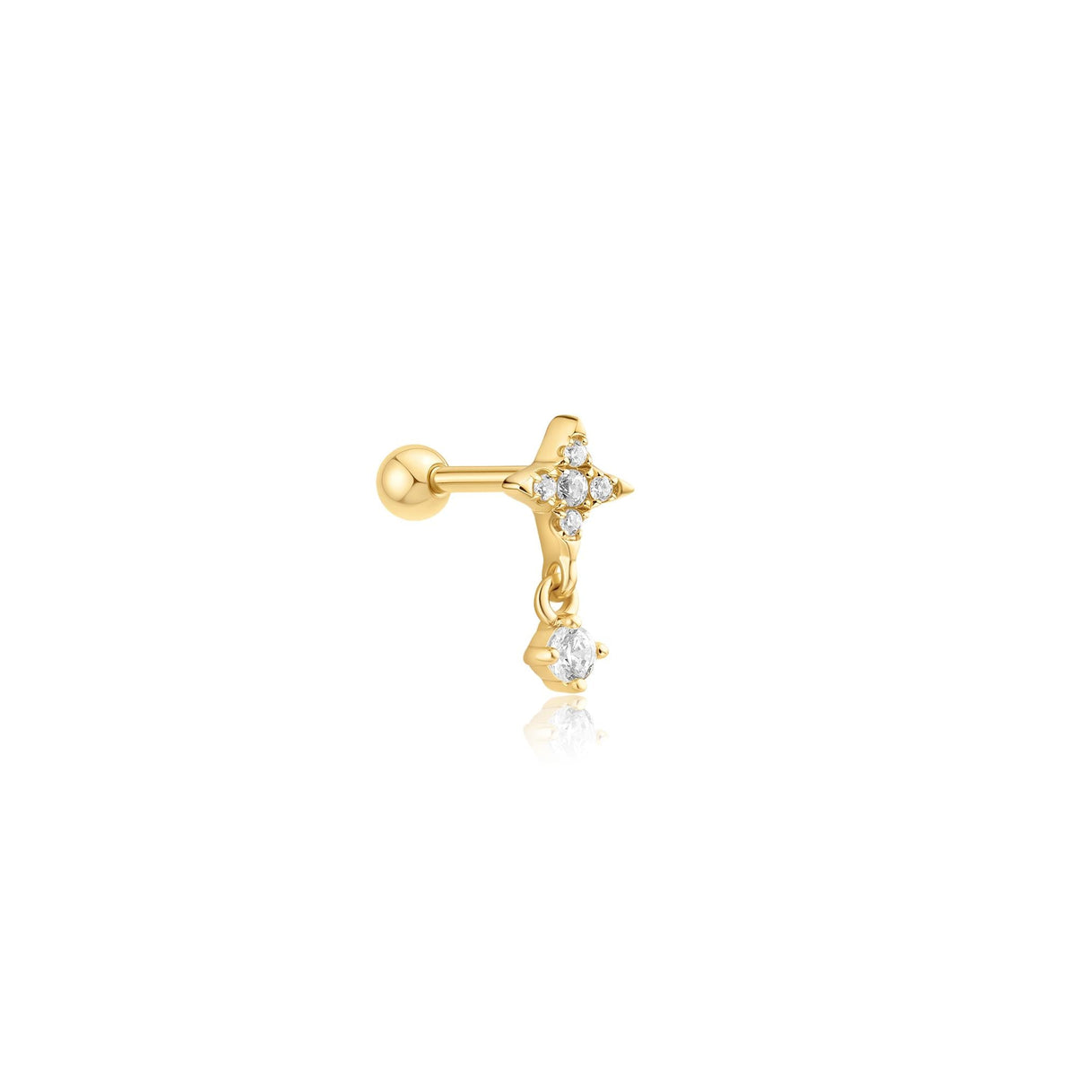 Ania Haie Gold Star Dangle Barbell Single Earring
