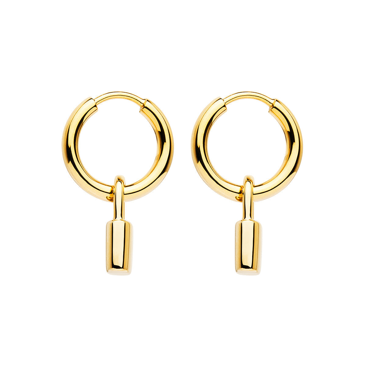 NAJO Love Lock Yellow Gold Huggie Earrings