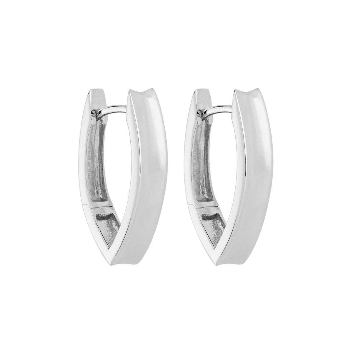 NAJO Swan Silver Huggie Earrings