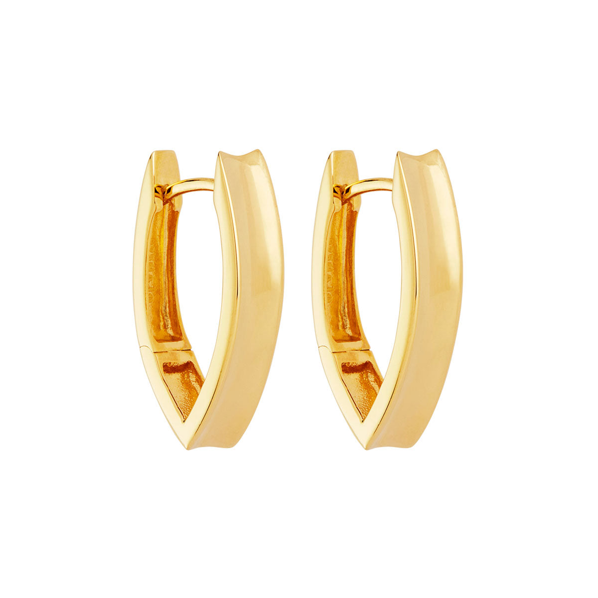 NAJO Swan Yellow Gold Huggie Earrings