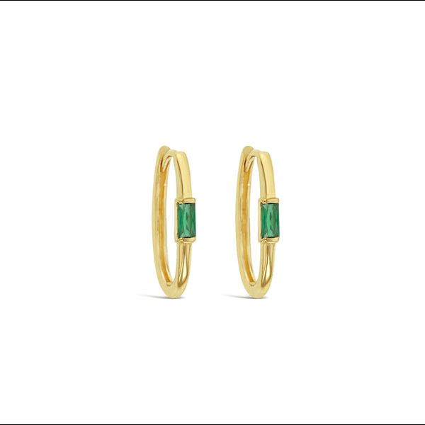 9ct Yellow Gold Cubic Zirconia Paperclip Huggie Earrings