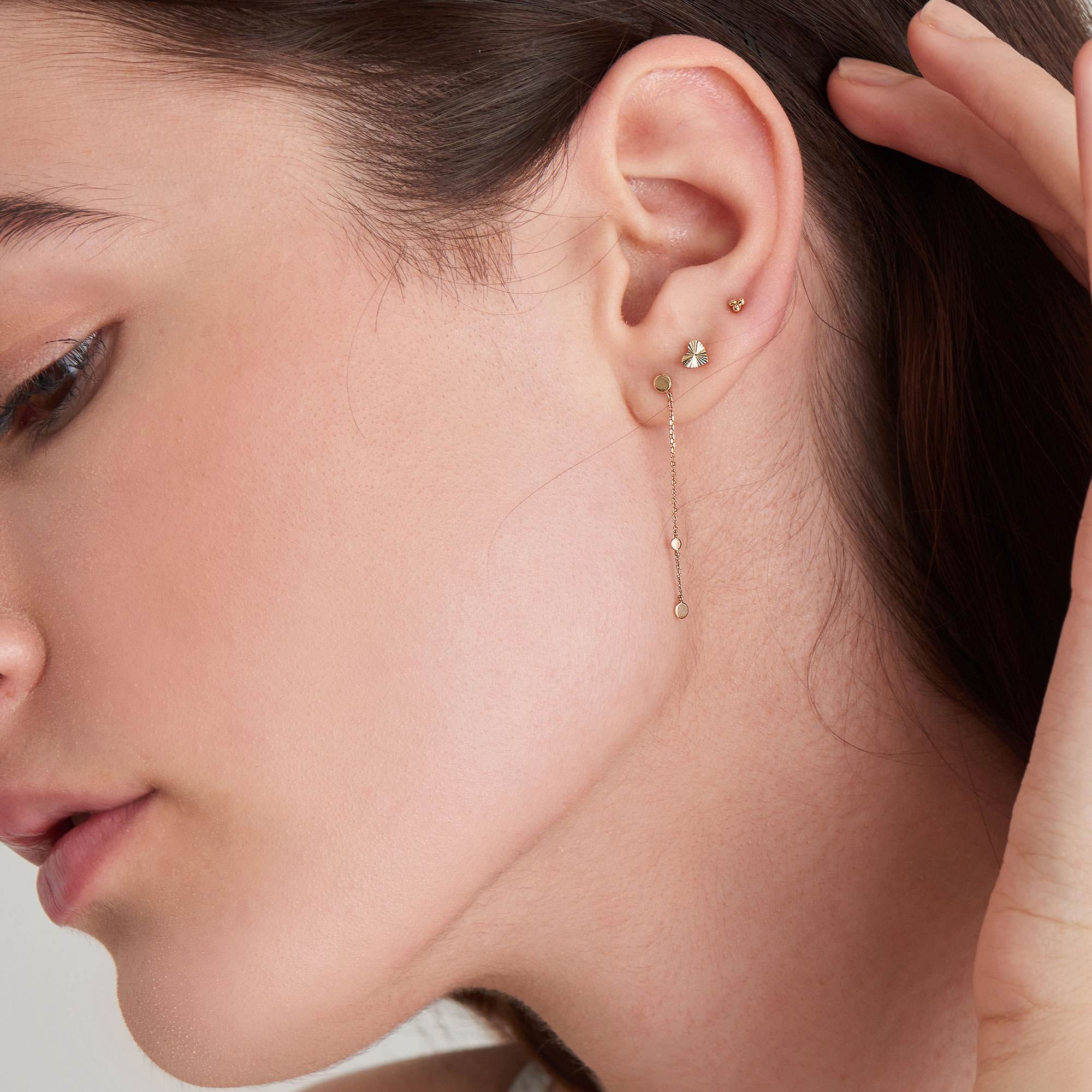 Ania Haie 14ct Gold Disc Drop Earrings