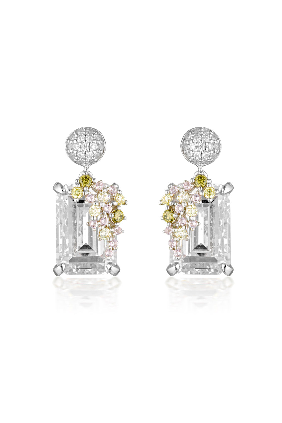 SUMMER SORBET BUBBLEGUM BLOSSOM MULTI COLOURED EARRINGS SILVER