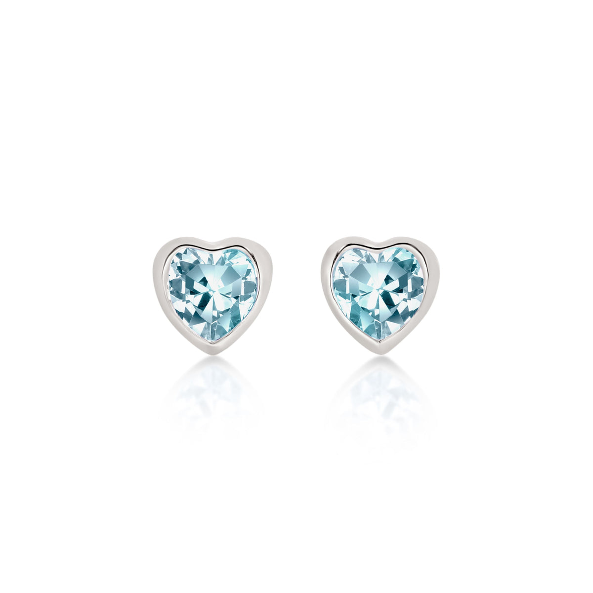 Silver MARCH Birthstone Studs