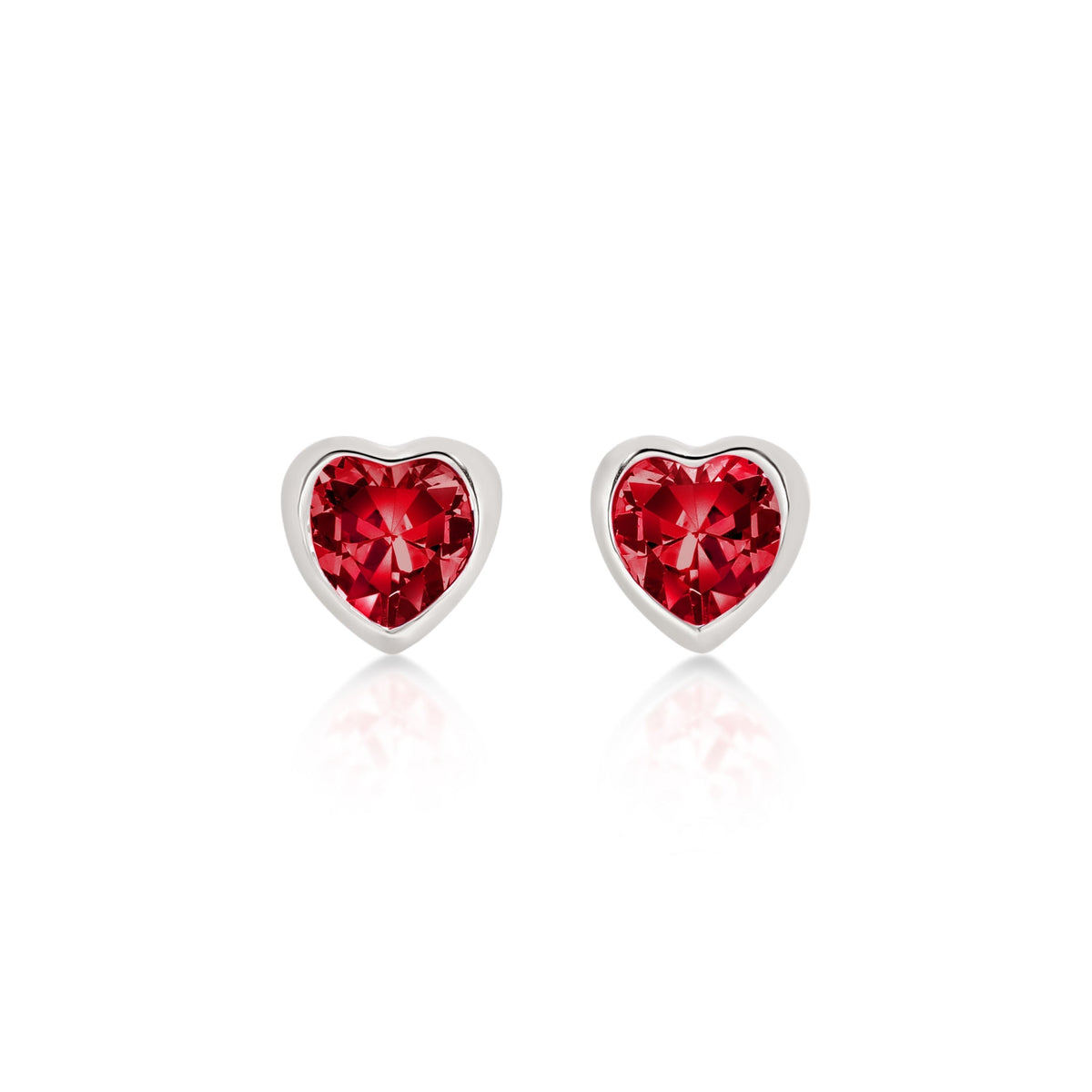 Silver JULY Birthstone Studs