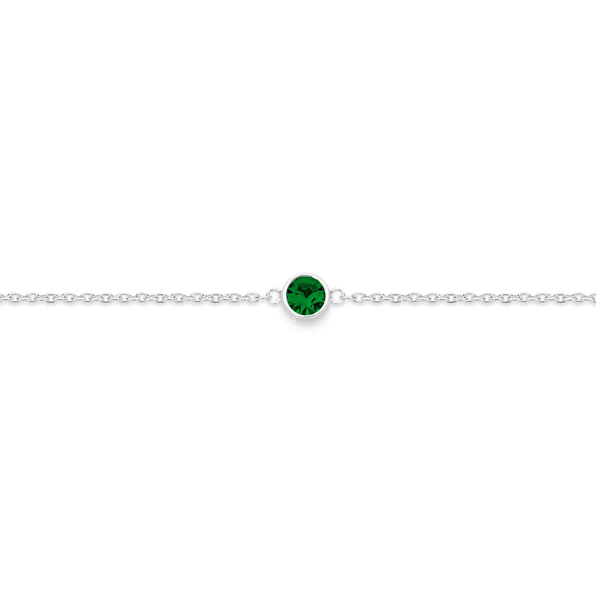 Silver MAY Birthstone Bracelet
