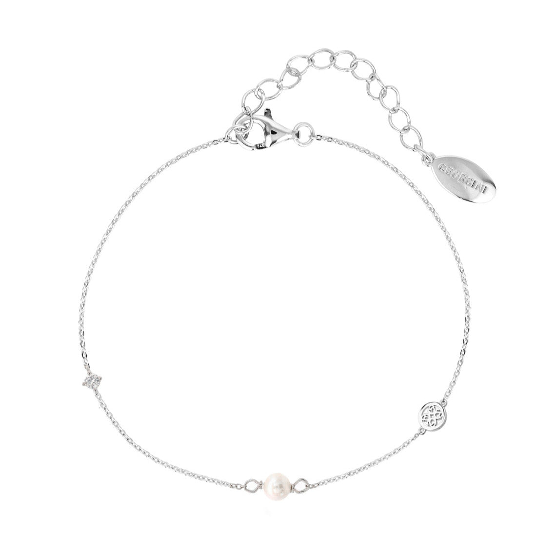 Adagio Touch Of Sparkle Pearl Bracelet Silver 15cm + 4cm
