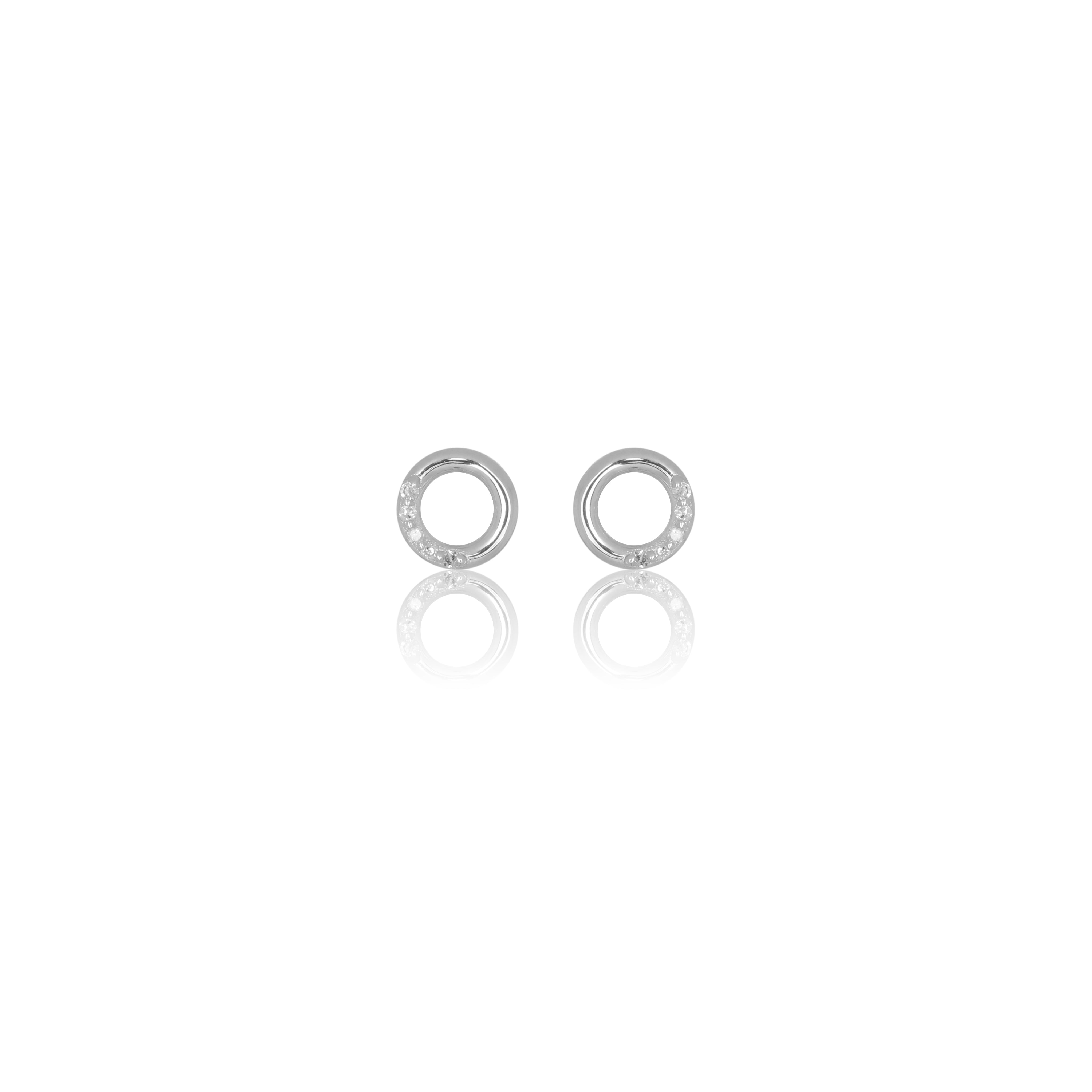 Diamonds by Georgini Ten Datural Diamond Circle Earrings Silver