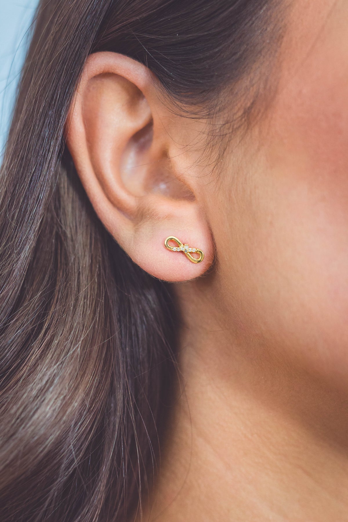 FOURTEEN NATURAL DIAMOND INFINITY EARRINGS GOLD