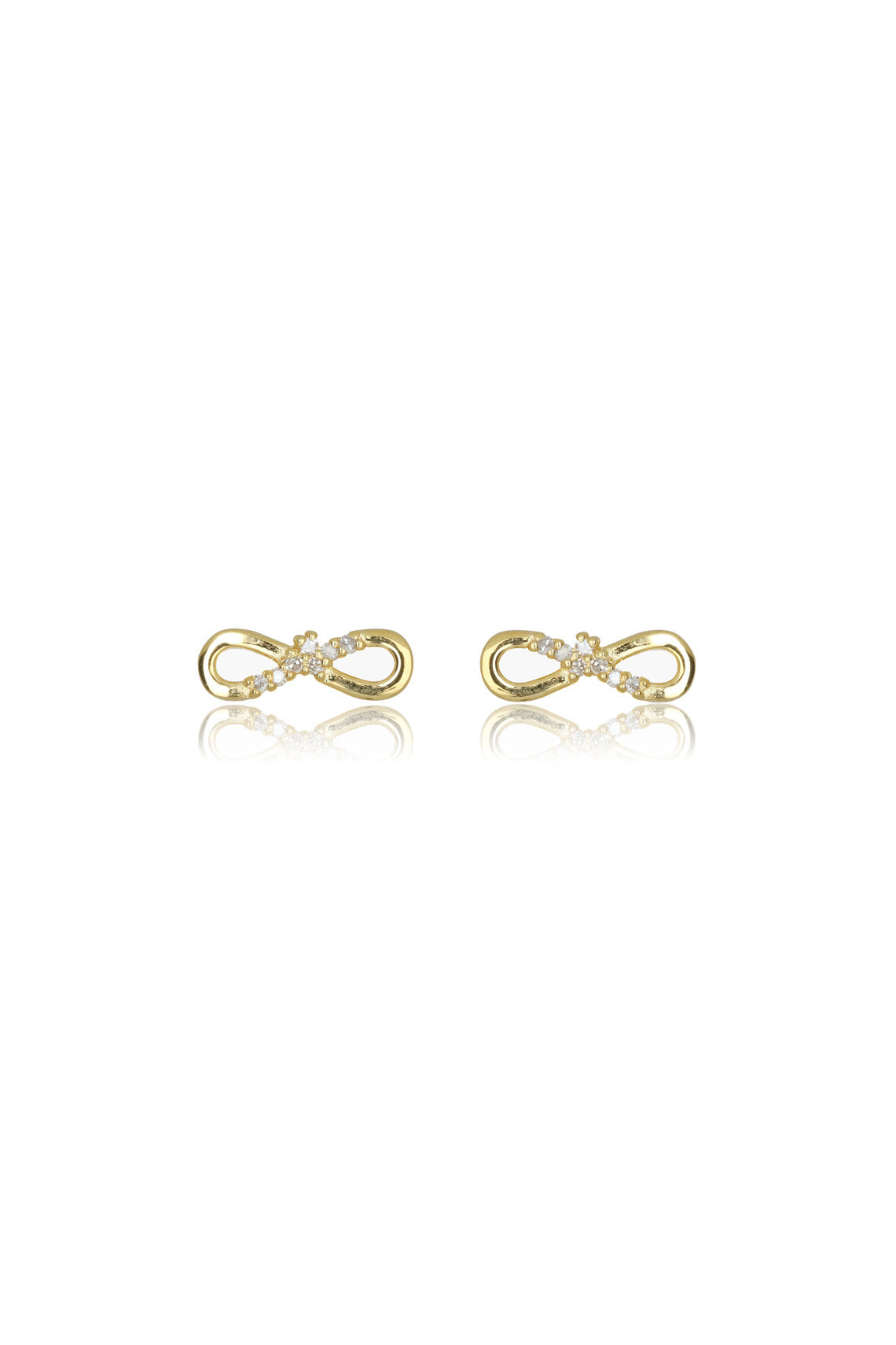 FOURTEEN NATURAL DIAMOND INFINITY EARRINGS GOLD