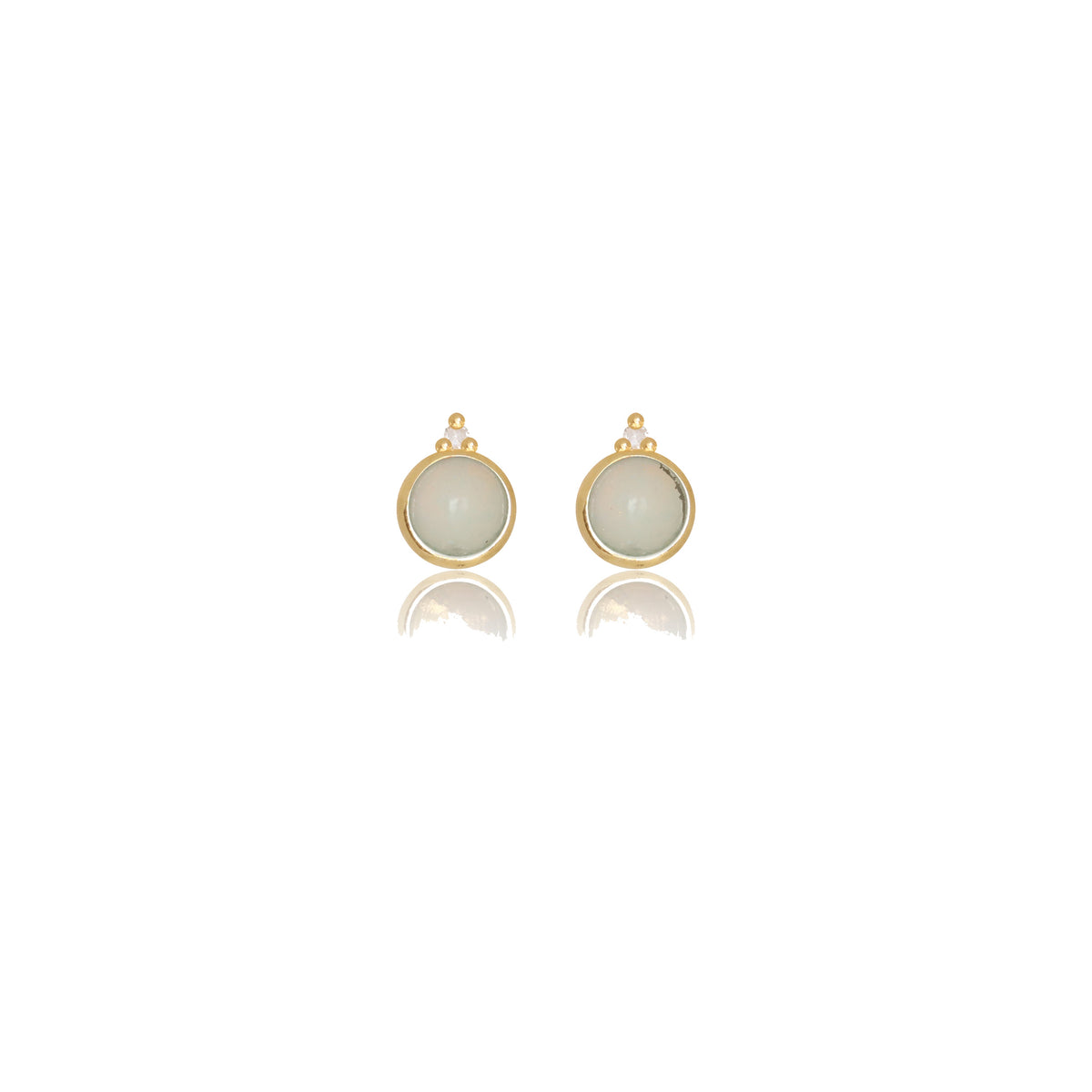 NATURAL OPAL AND TWO NATURAL DIAMOND OCTOBER EARRINGS GOLD