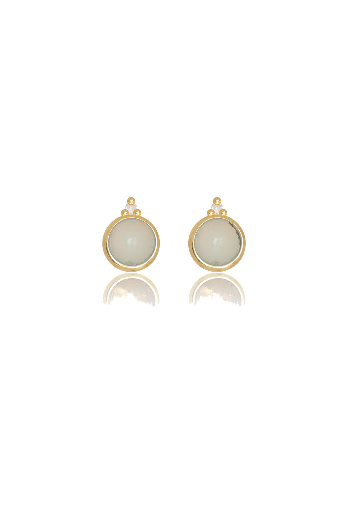 NATURAL OPAL AND TWO NATURAL DIAMOND OCTOBER EARRINGS GOLD
