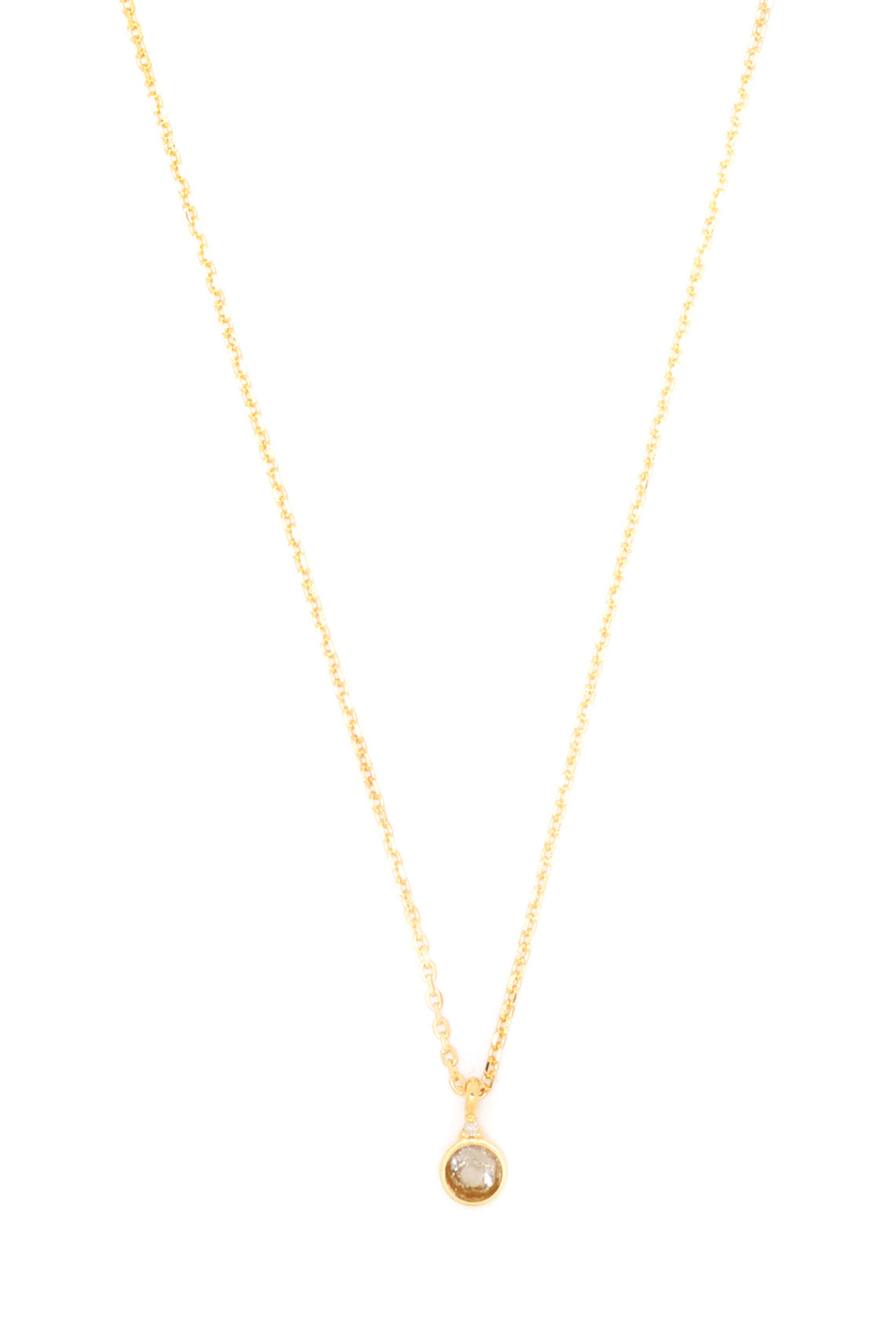 NATURAL TOPAZ AND DIAMOND APRIL PENDANT GOLD