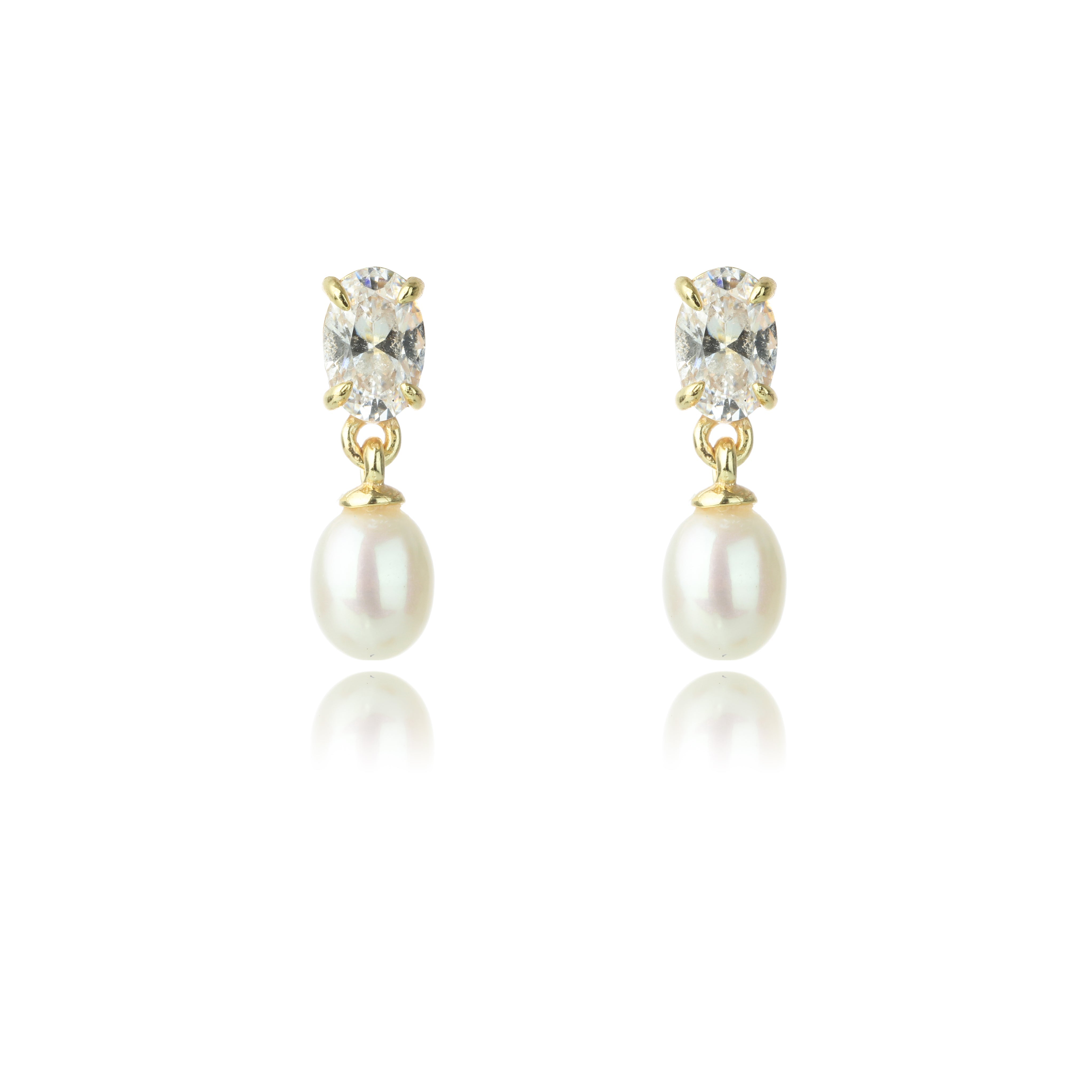 Georgini Oceans Whitsundays Freshwater Pearl Earrings Gold