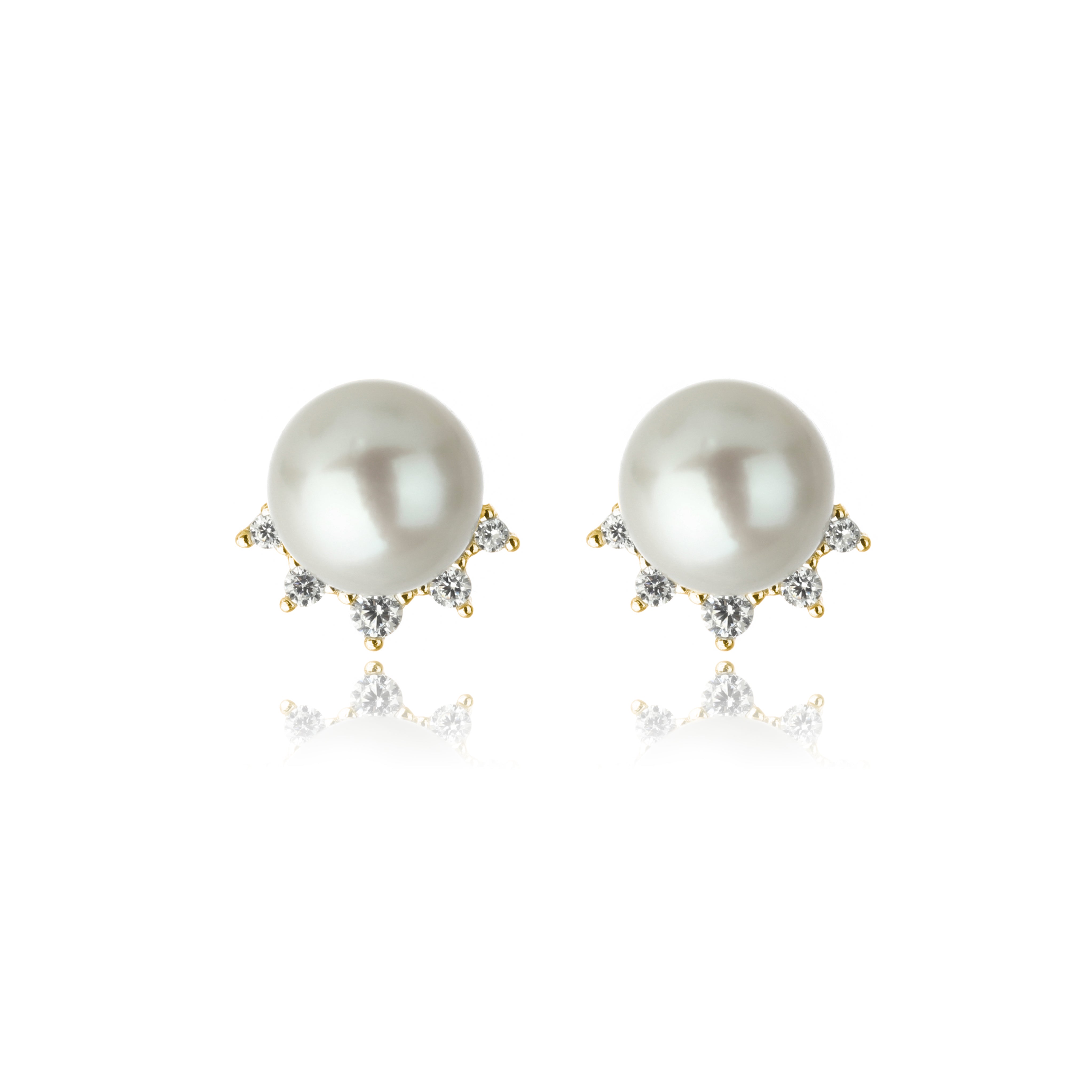 Georgini Oceans Coogee Freshwater Pearl Earrings Gold