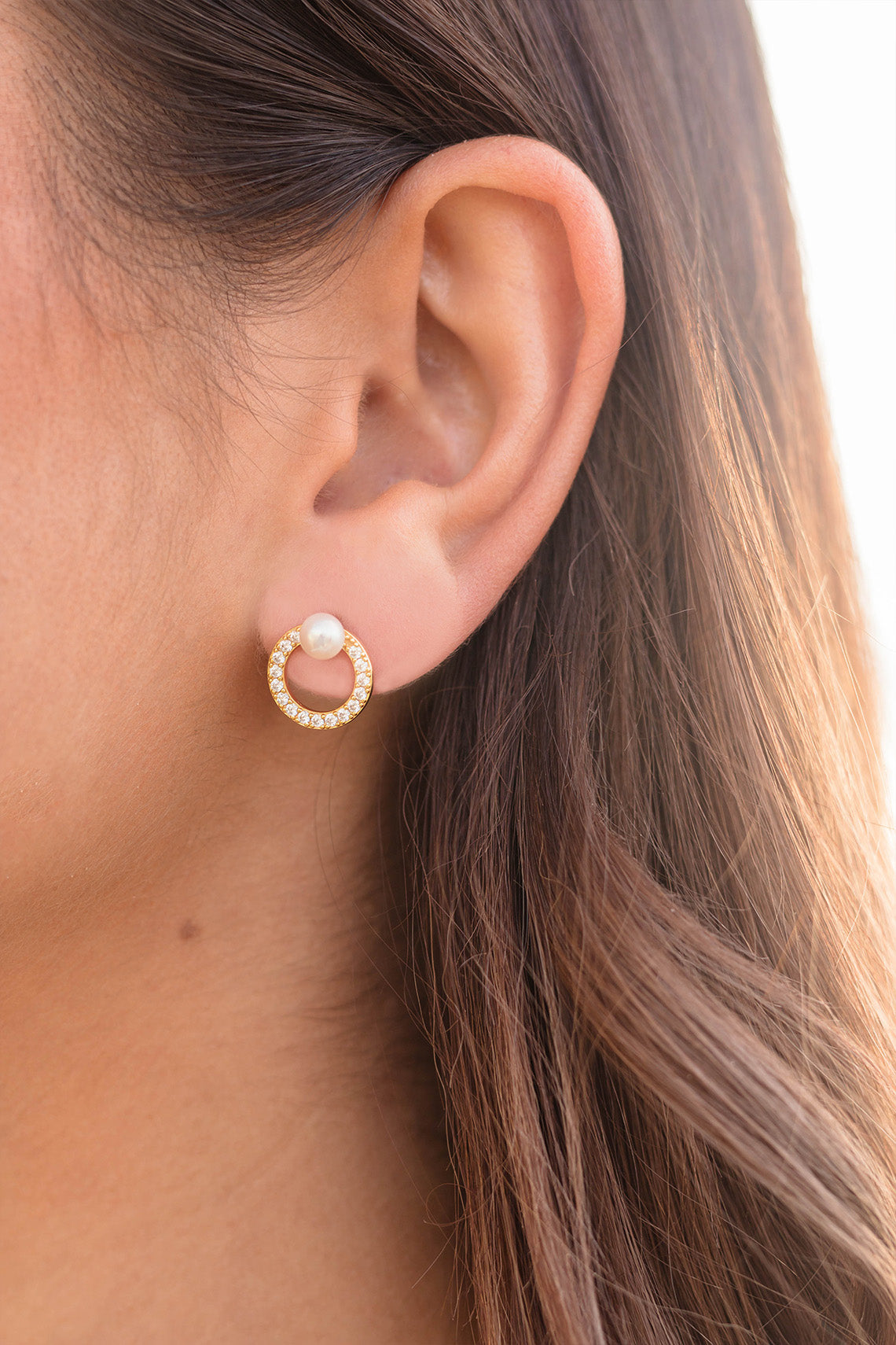 OCEANS BYRON FRESHWATER PEARL EARRINGS GOLD