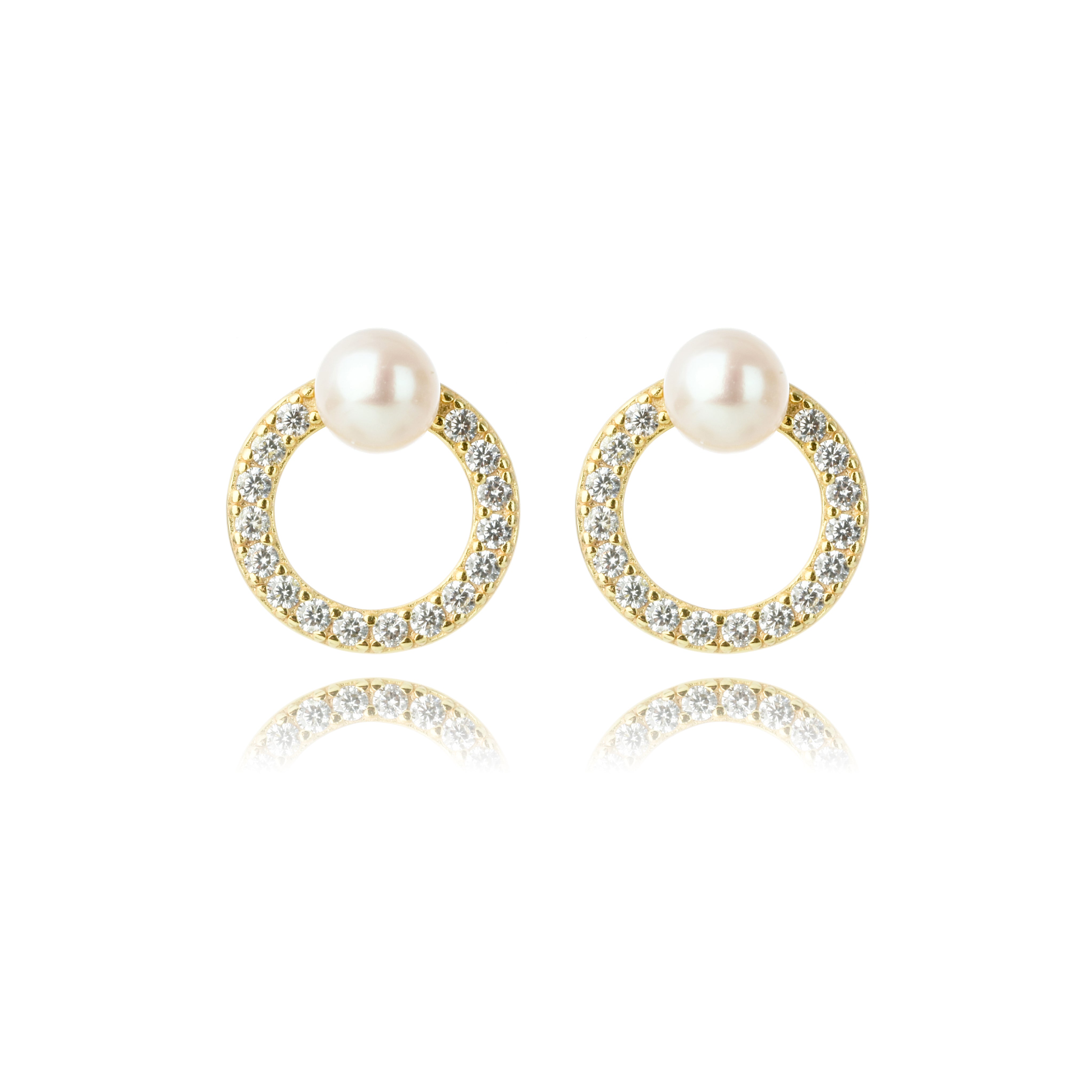 Georgini Oceans Byron Freshwater Pearl Earrings Gold