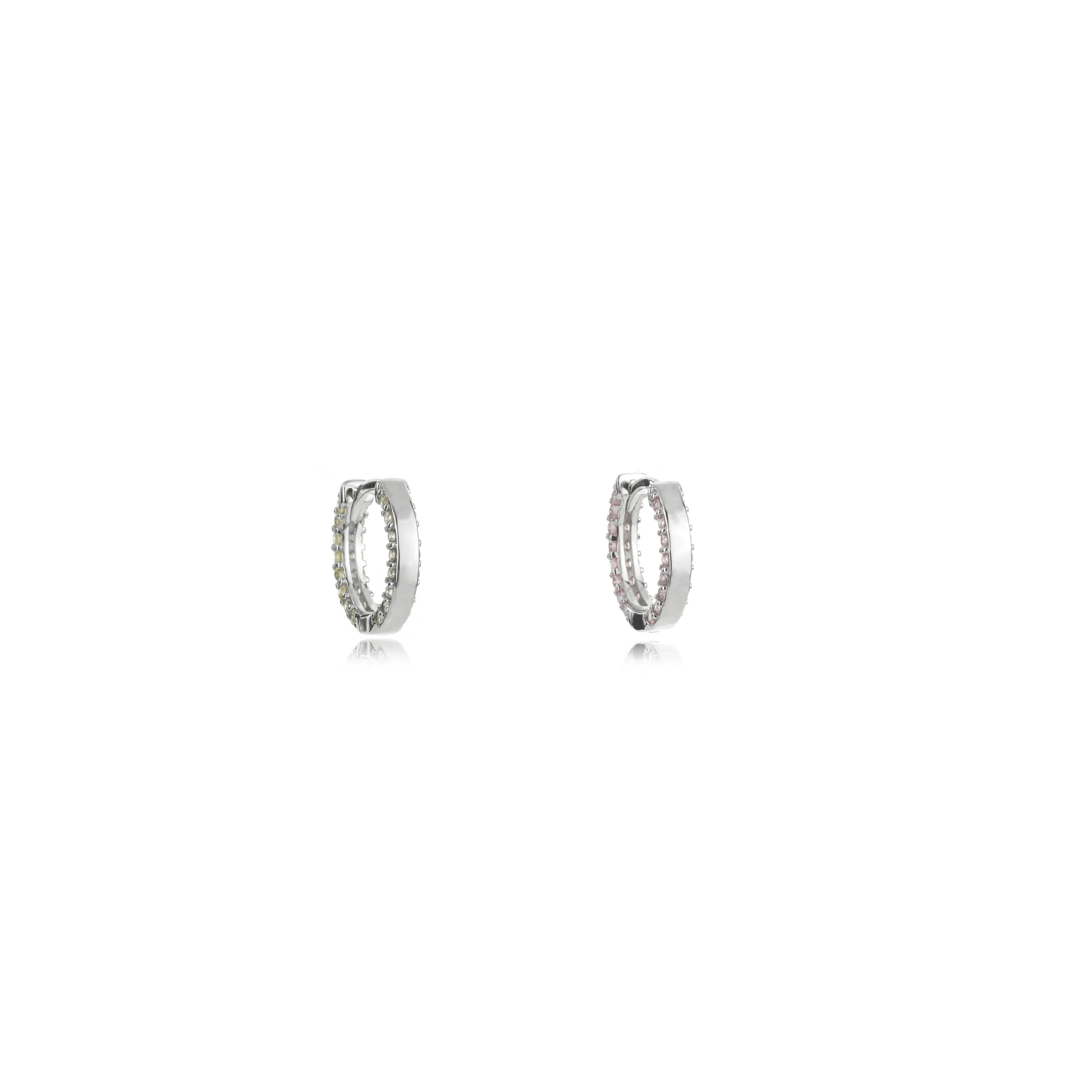 Georgini Sweetheart Pink and Yellow Hoops Silver