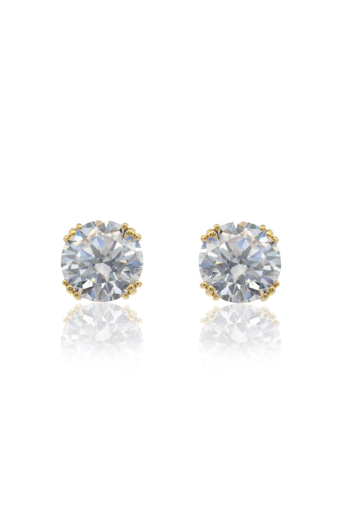 GEORGINI ELEGANT ESSENTIALS 6.5MM ROUND HIDDEN HALO STUD GOLD