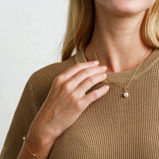 Adagio Touch Of Sparkle Pearl Necklace Gold