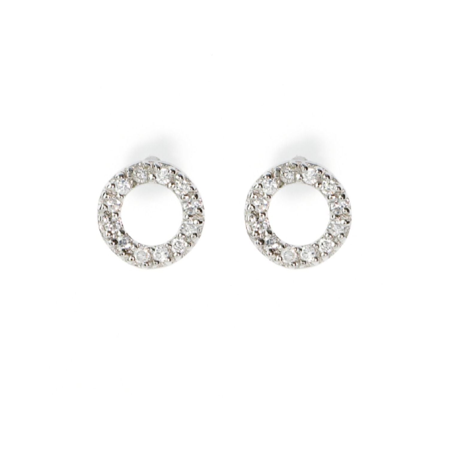 Georgini Sterling Silver Cubic Zirconia Baby Circle Stud Earrings