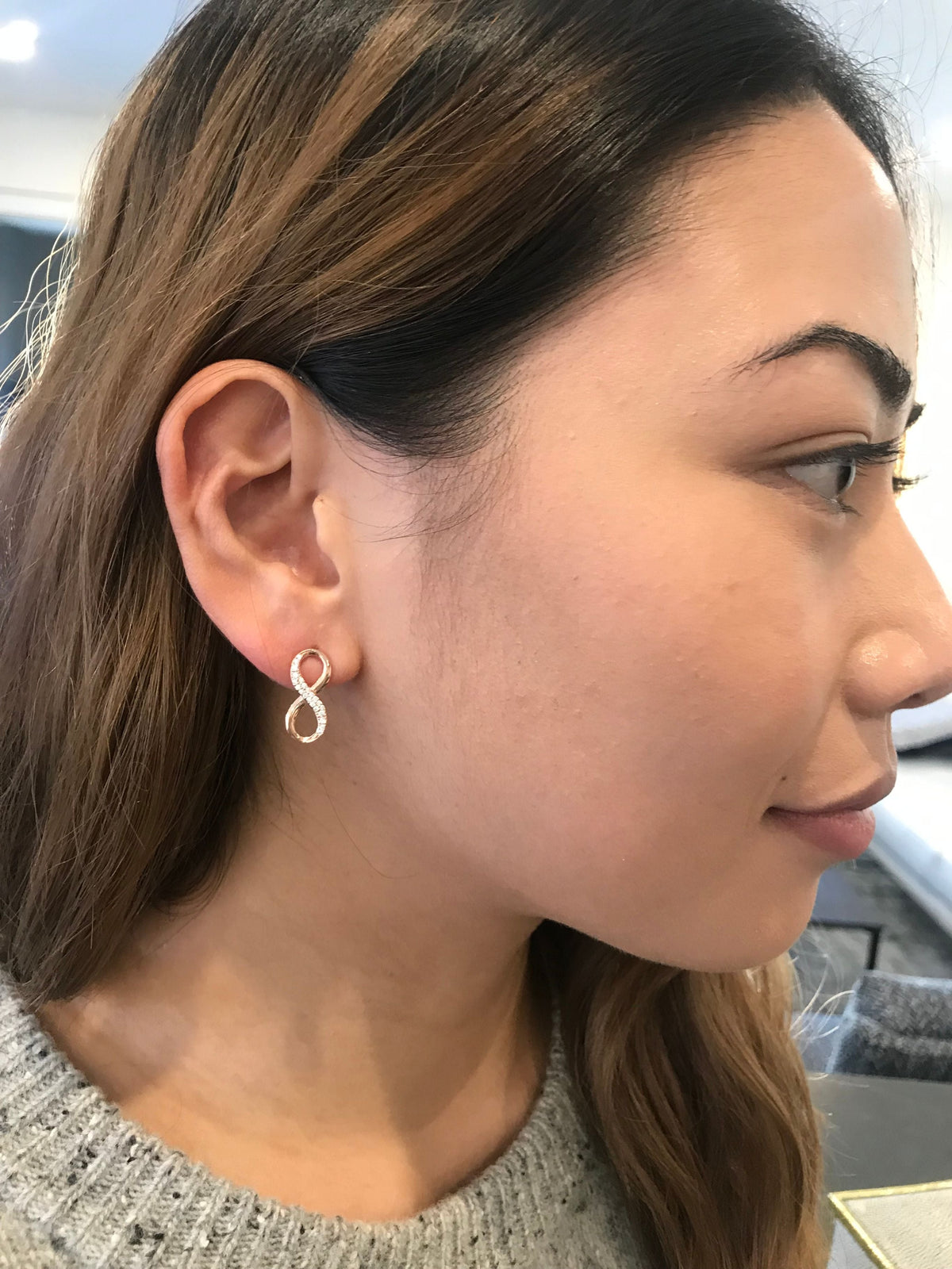 FOREVER INFINITY EARRINGS- ROSE GOLD