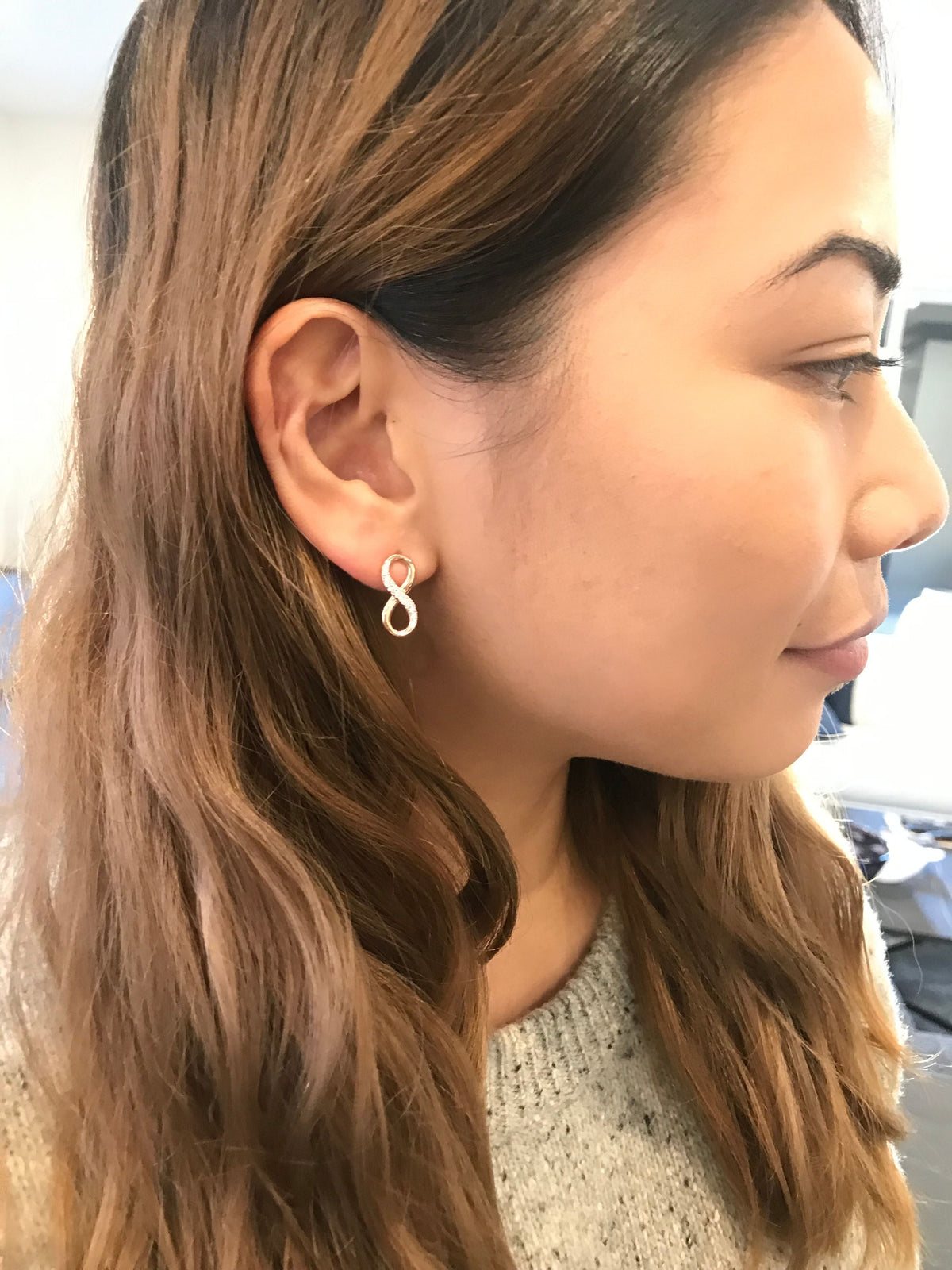 FOREVER INFINITY EARRINGS- ROSE GOLD