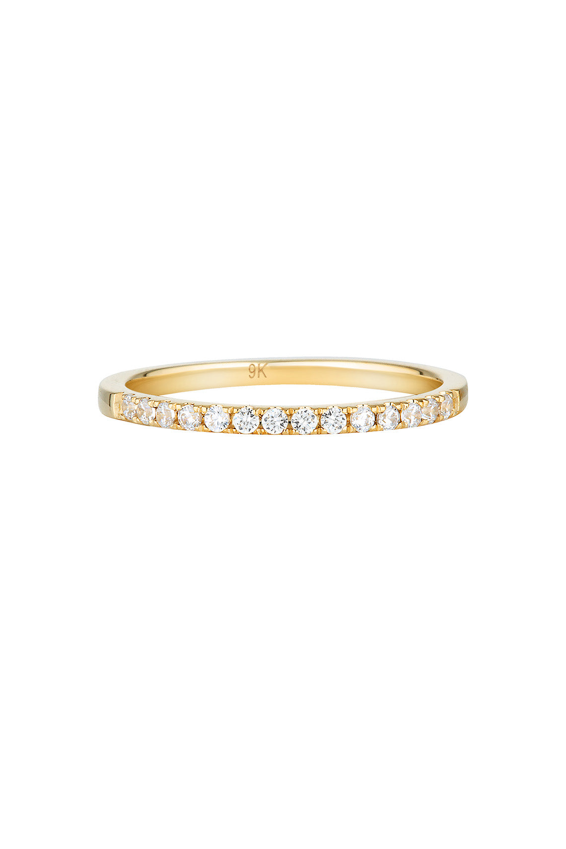ROUND BRILLIANT CUT MOISSANITE WEDDING BAND IN 9CT YELLOW GOLD