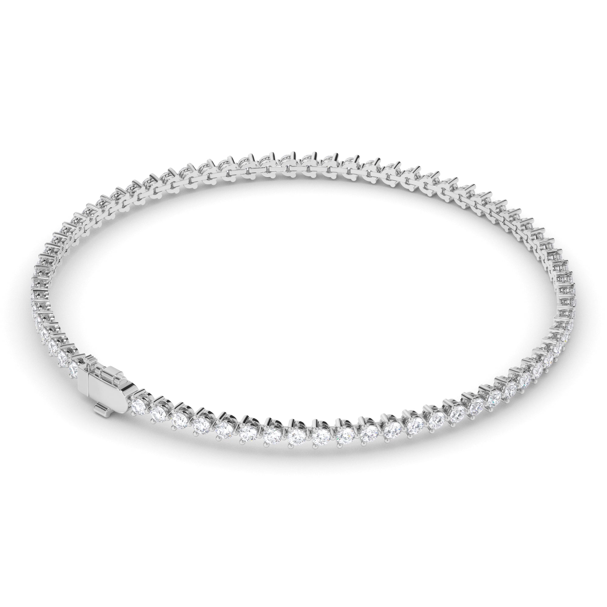 Round Brilliant Cut Natural Mined Diamond Tennis Bracelet