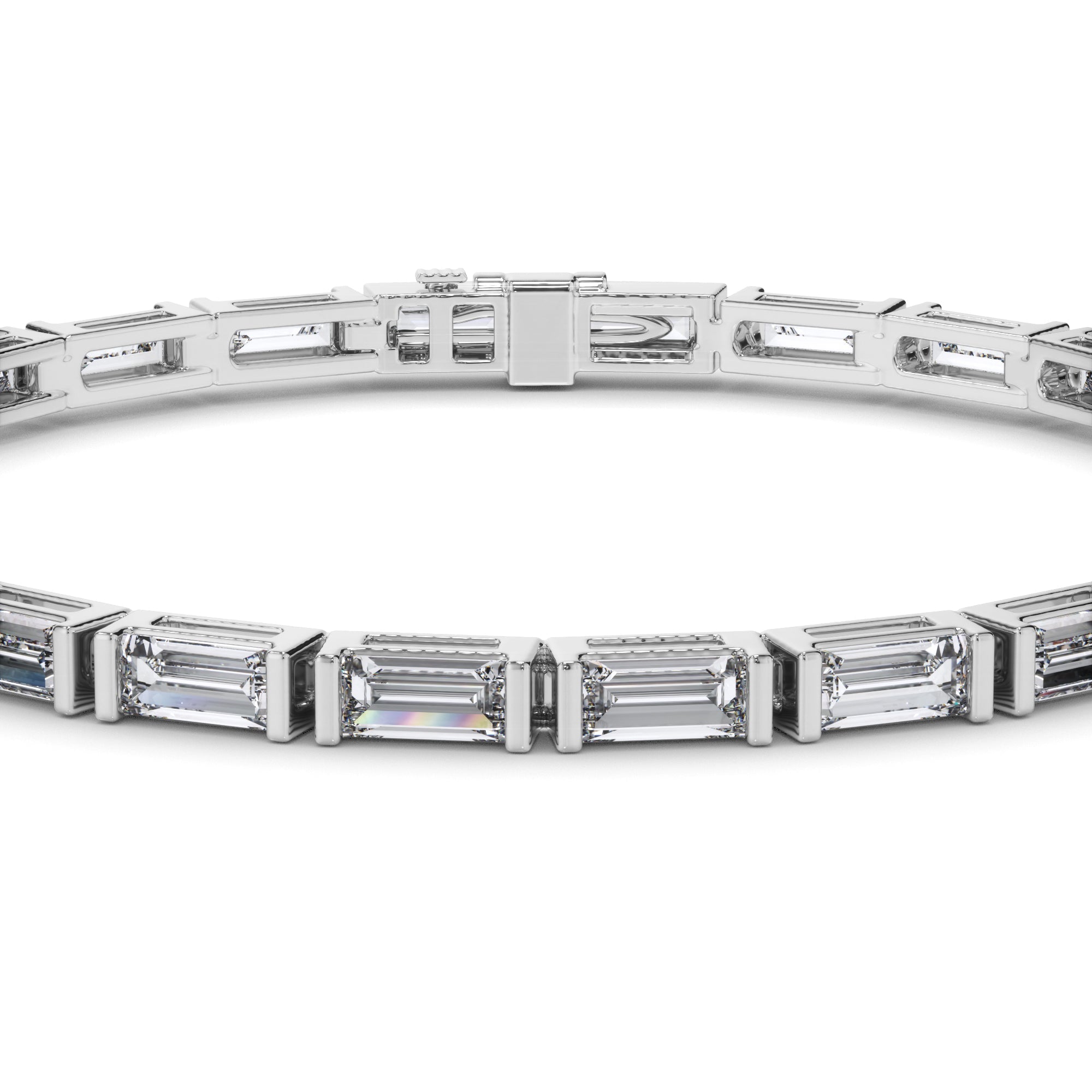 Baguette Cut Laboratory Grown Diamond Tennis Bracelet
