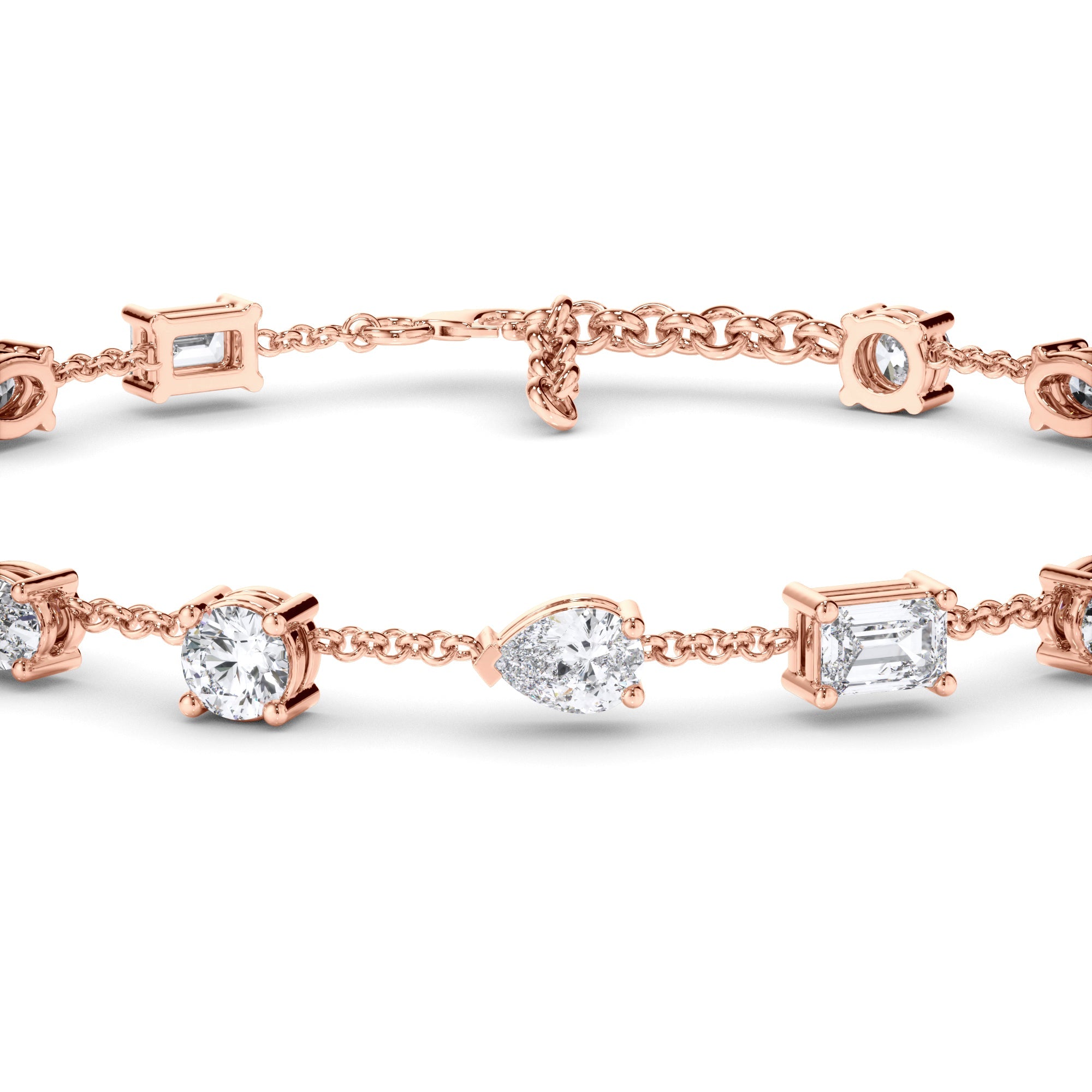 Multi-Shape Natural Mined Diamond Tennis Bracelet