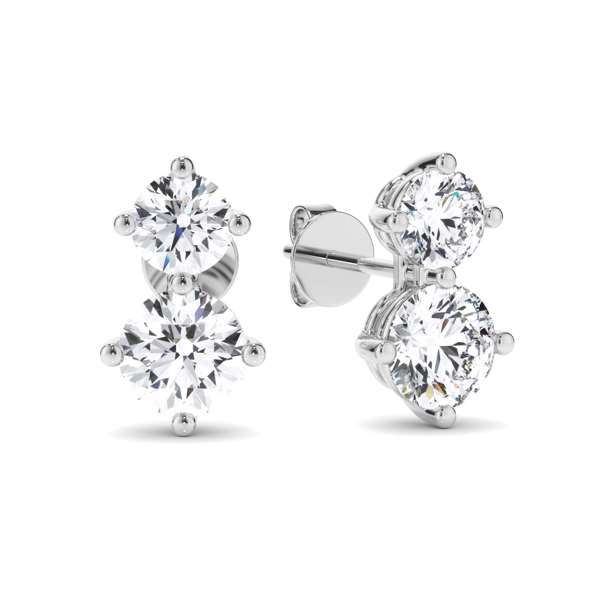 Round Brilliant Cut Diamond Stud Earrings