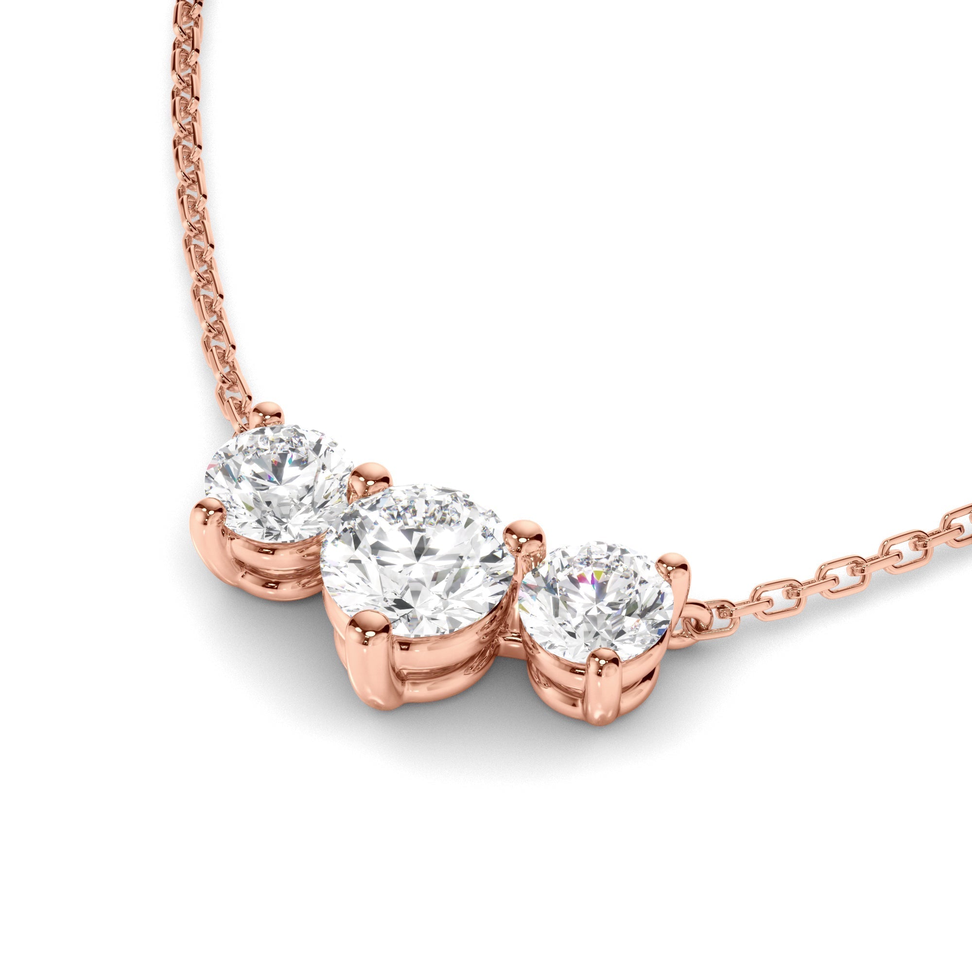 Round Brilliant Cut Diamond Trilogy Necklet