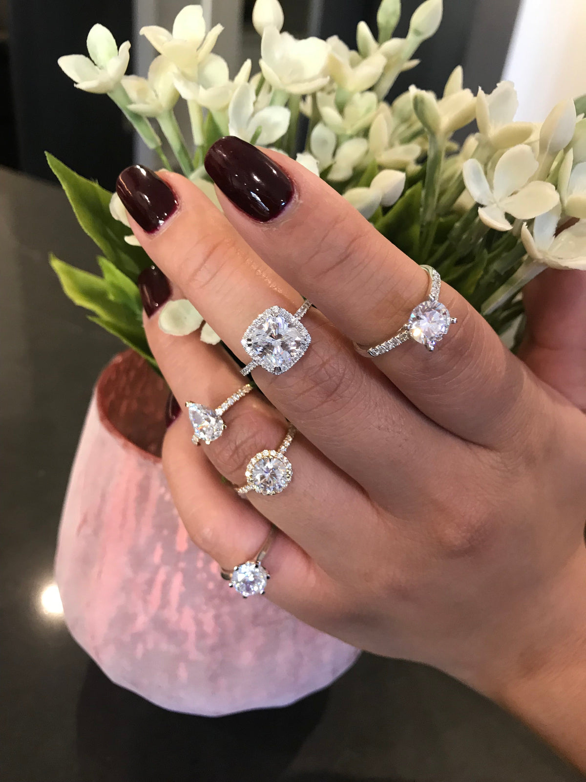 Cushion Cut 1.5ct Engagement Ring in White Gold