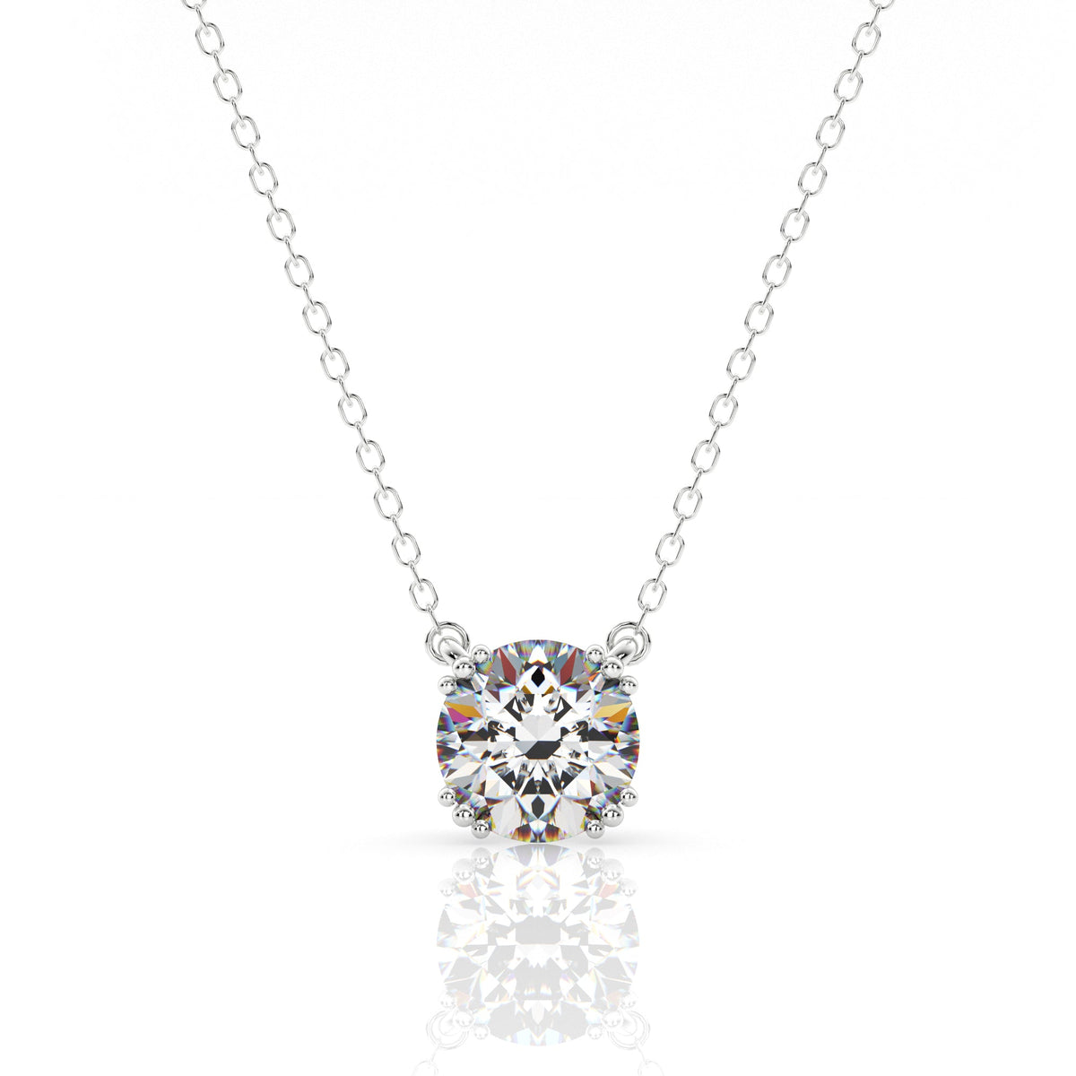 GEORGINI ELEGANT ESSENTIALS 6.5MM ROUND HIDDEN HALO PENDANT SILVER